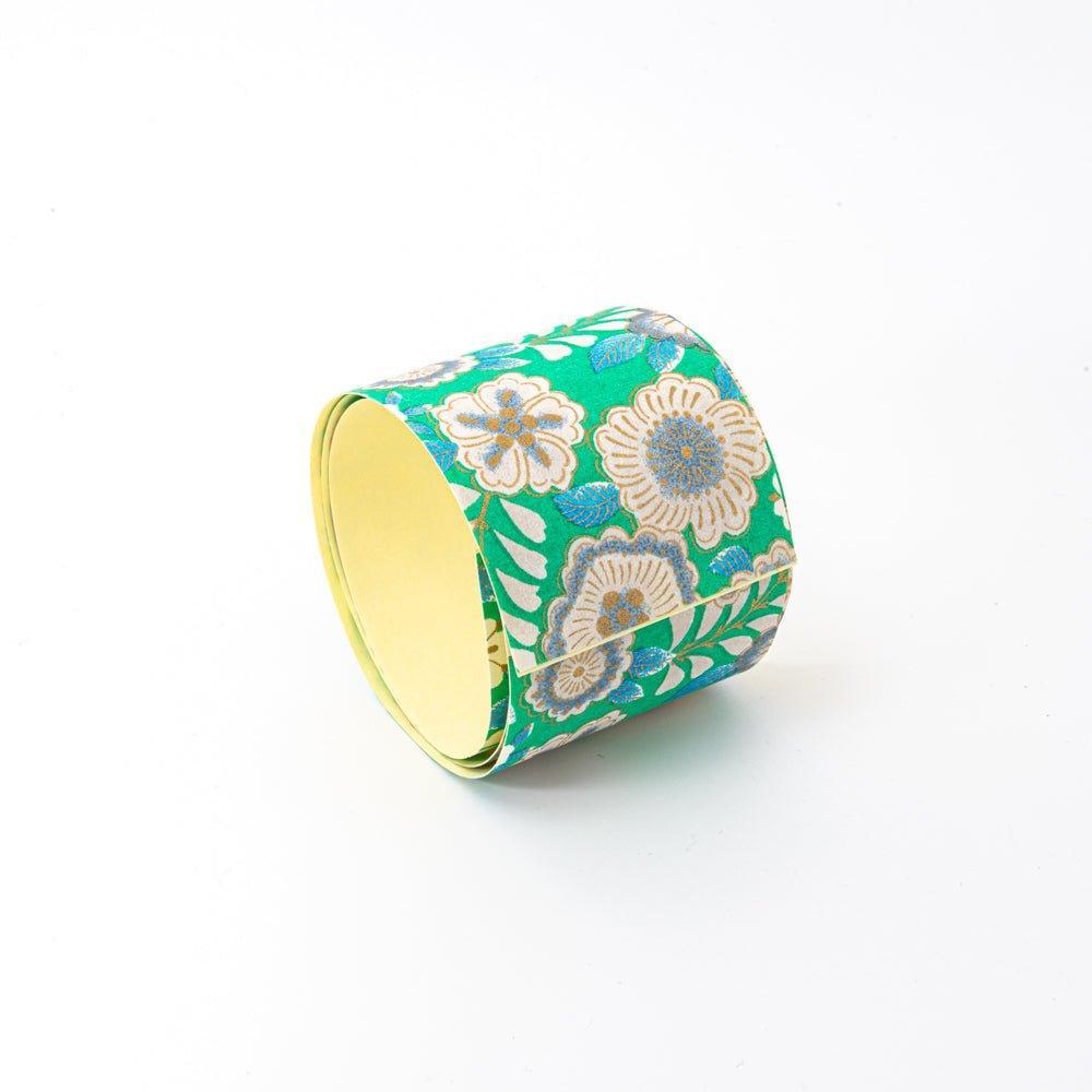 Green Garden traditional Japanese washi tape with decorative design pattern detail and composition and composition pattern