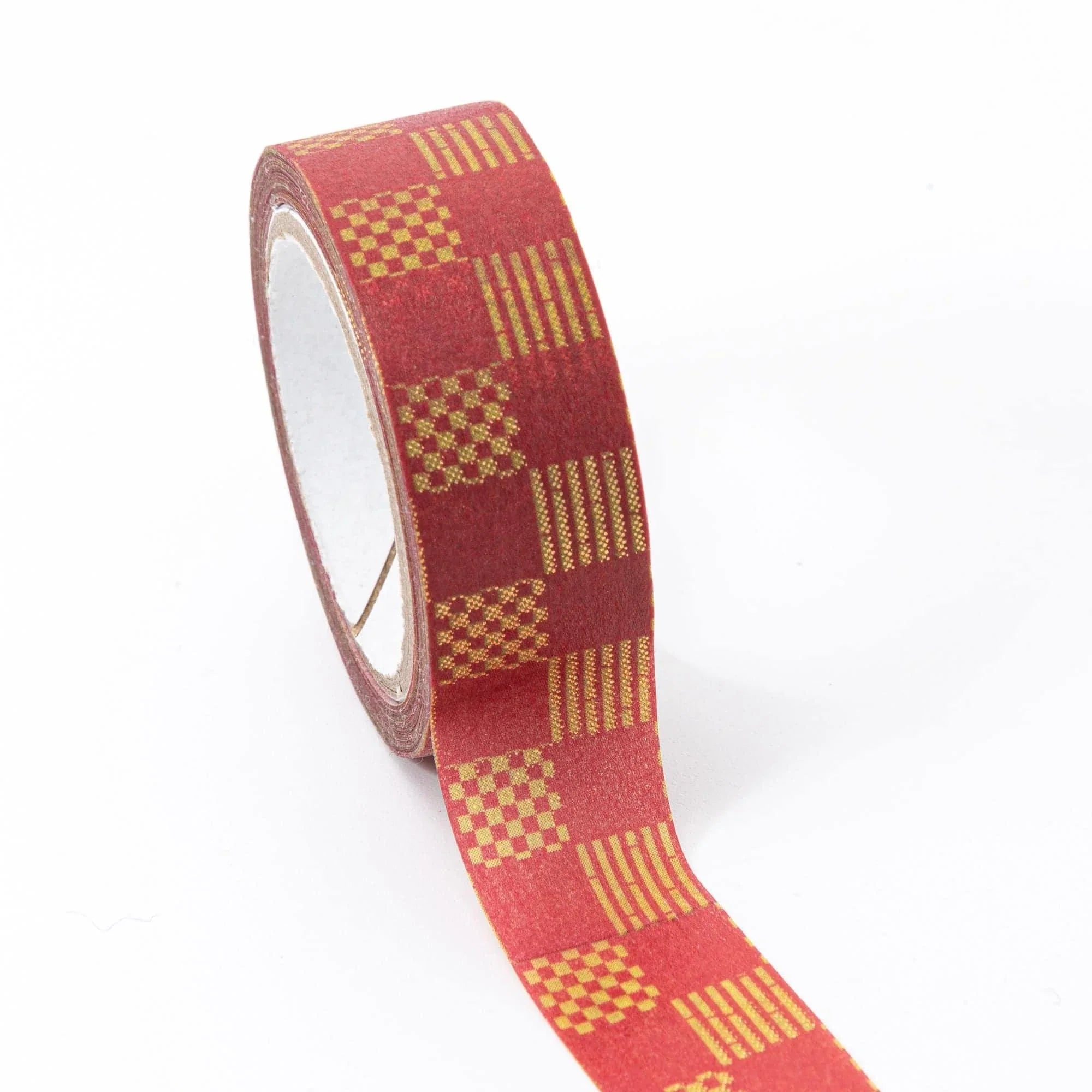 Iyo washi tape Ichimatsu flat display presenting classic geometric checkered pattern Japanese textile style