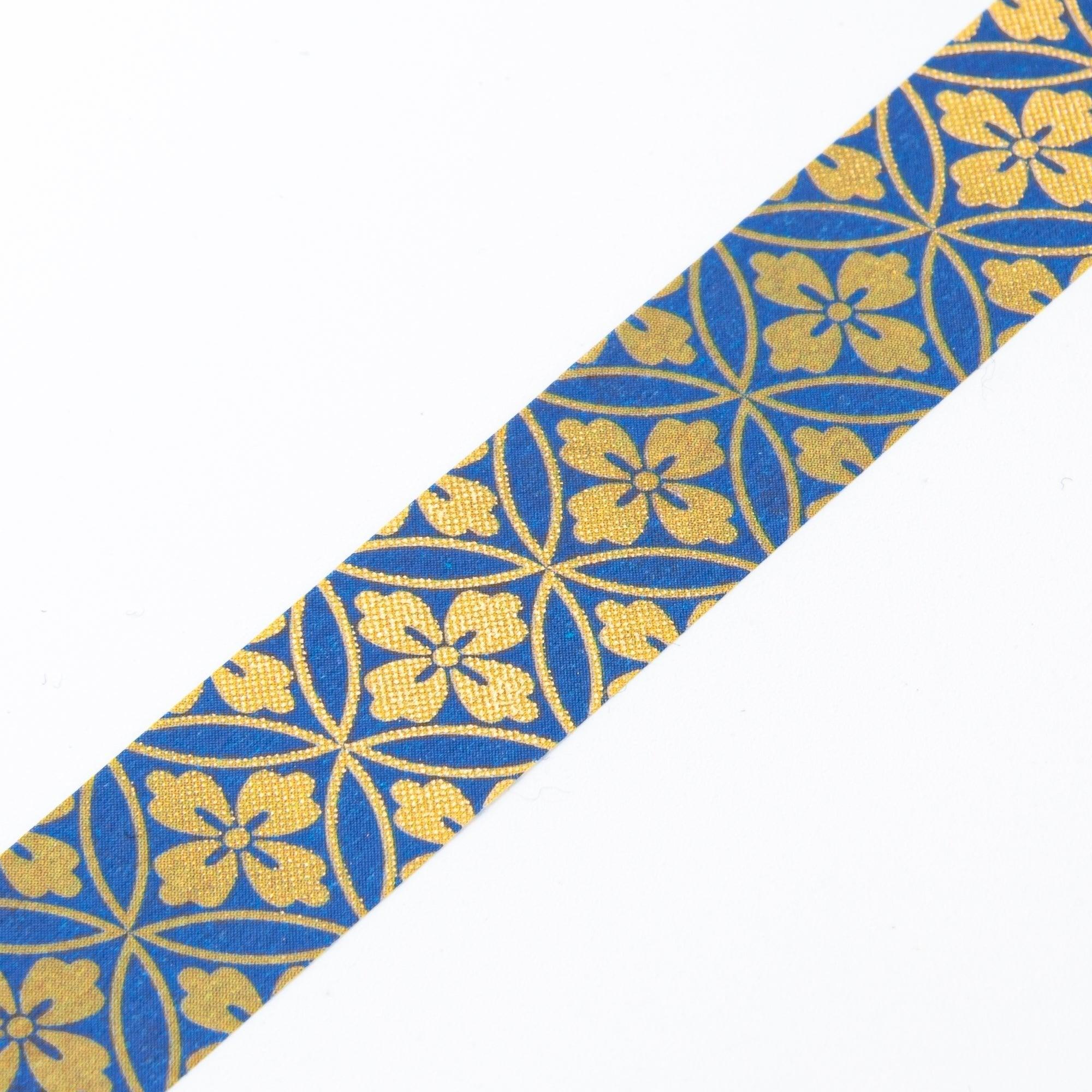 Close-up of Iyo Washi Tape showcasing intricate Shippo patterns, highlighting vibrant colors and delicate craftsmanship.