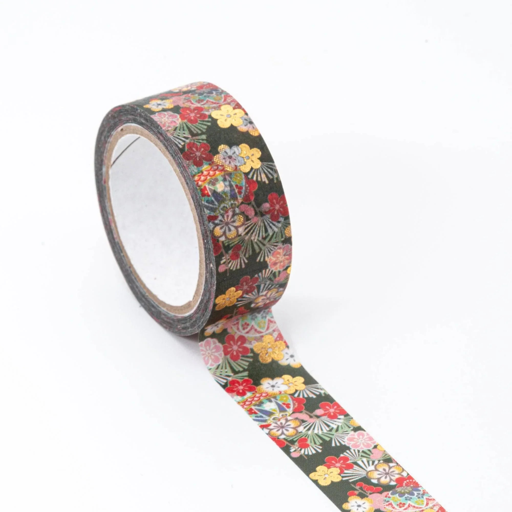 Iyo washi tape Temari Plum flat display showcasing geometric temari ball pattern Japanese textile design