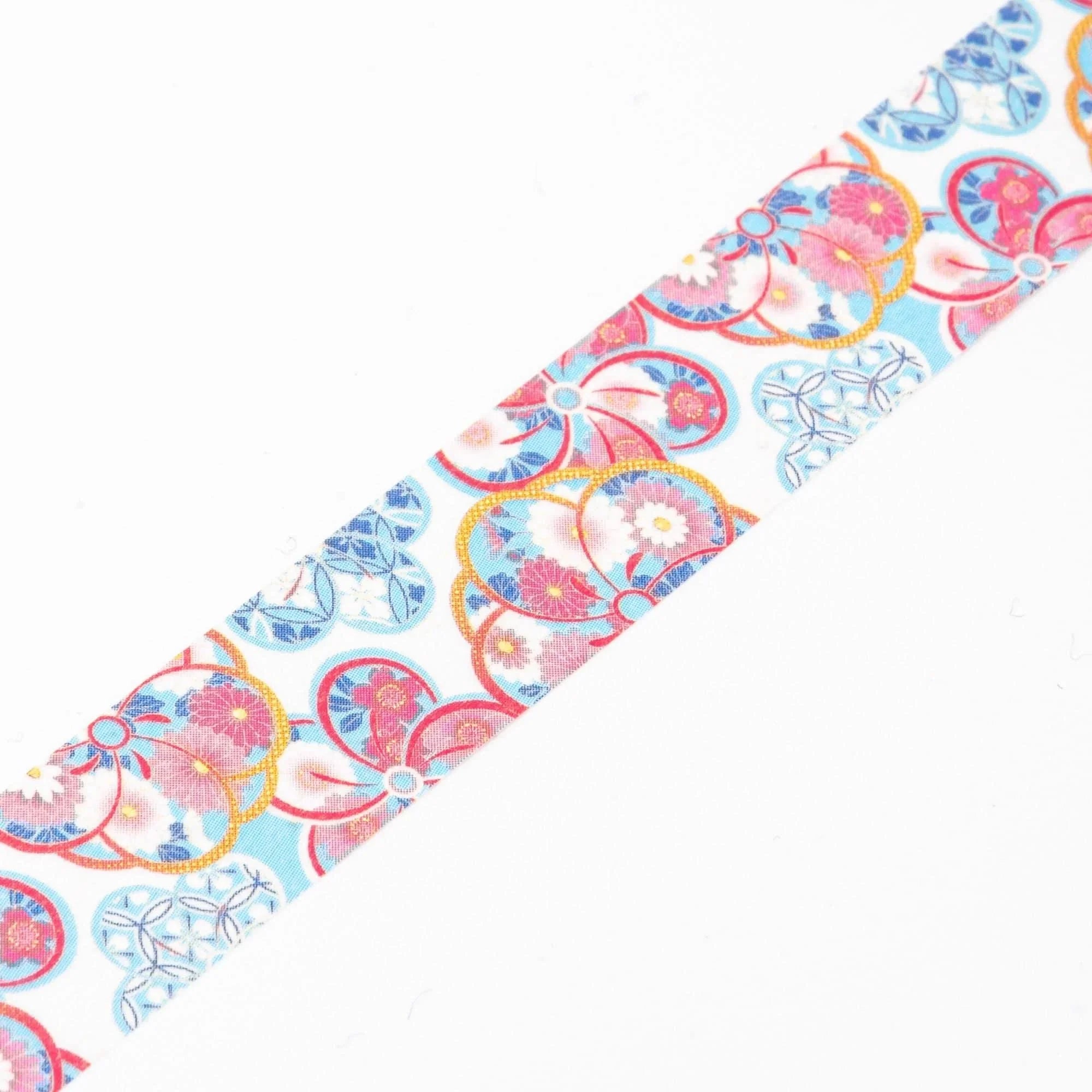 Twisted Plum Japanese washi tape close-up showing intricate plum blossom pattern traditional textile design