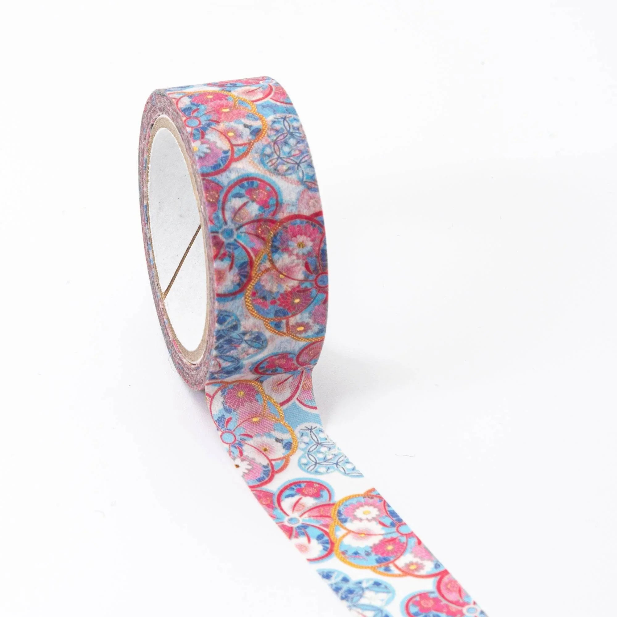 Iyo washi tape Twisted Plum flat display presenting artistic plum blossom design Japanese textile traditional