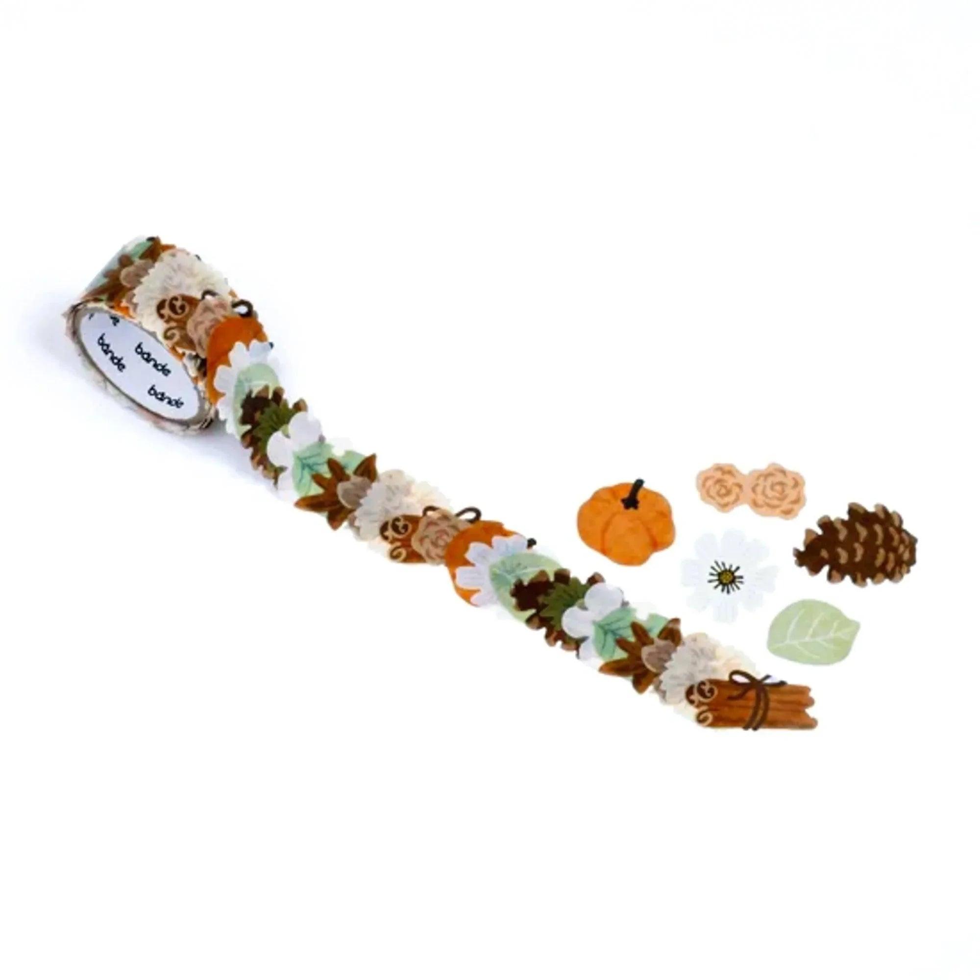 Bande Potpourri washi tape sticker roll with pre-cut decorative stickers botanical multi-colored design