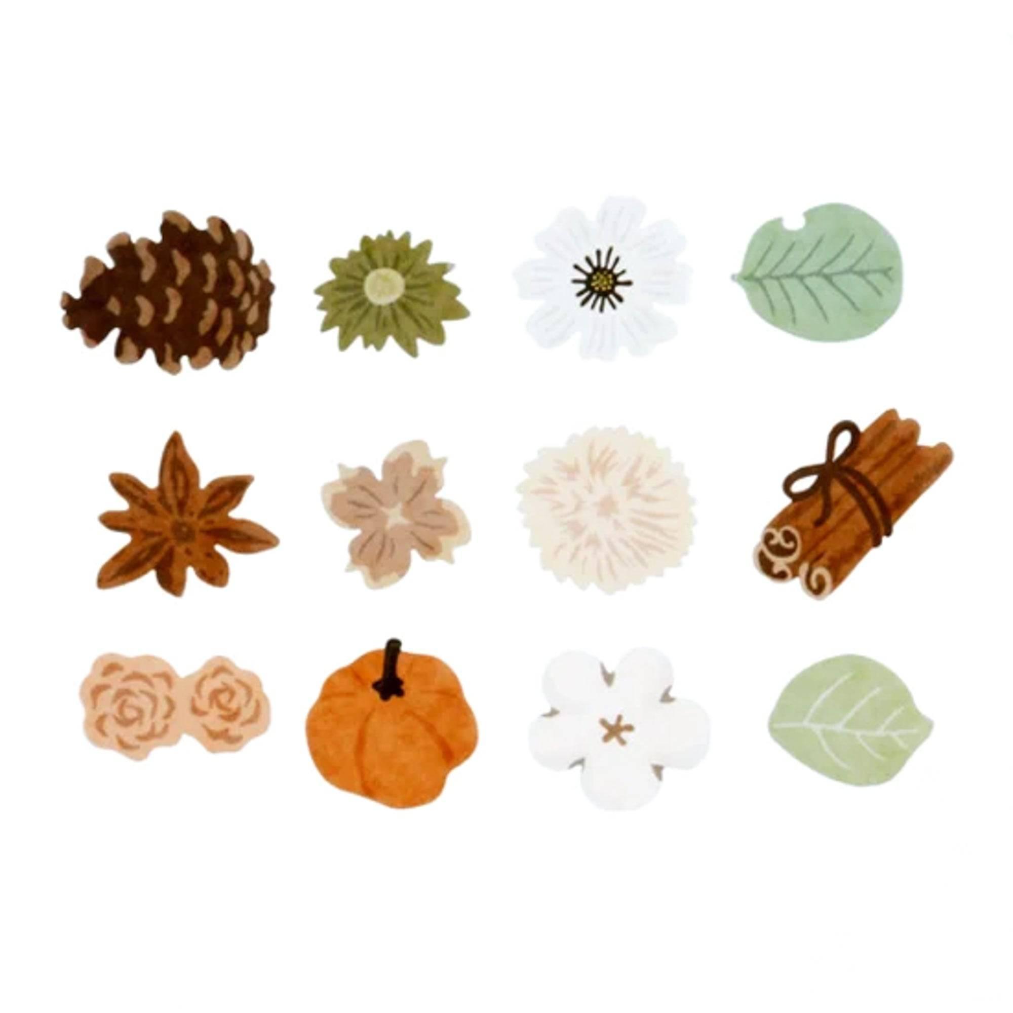 Close-up of Potpourri Washi Tape showcasing intricate floral stickers, emphasizing vibrant colors and delicate craftsmanship.