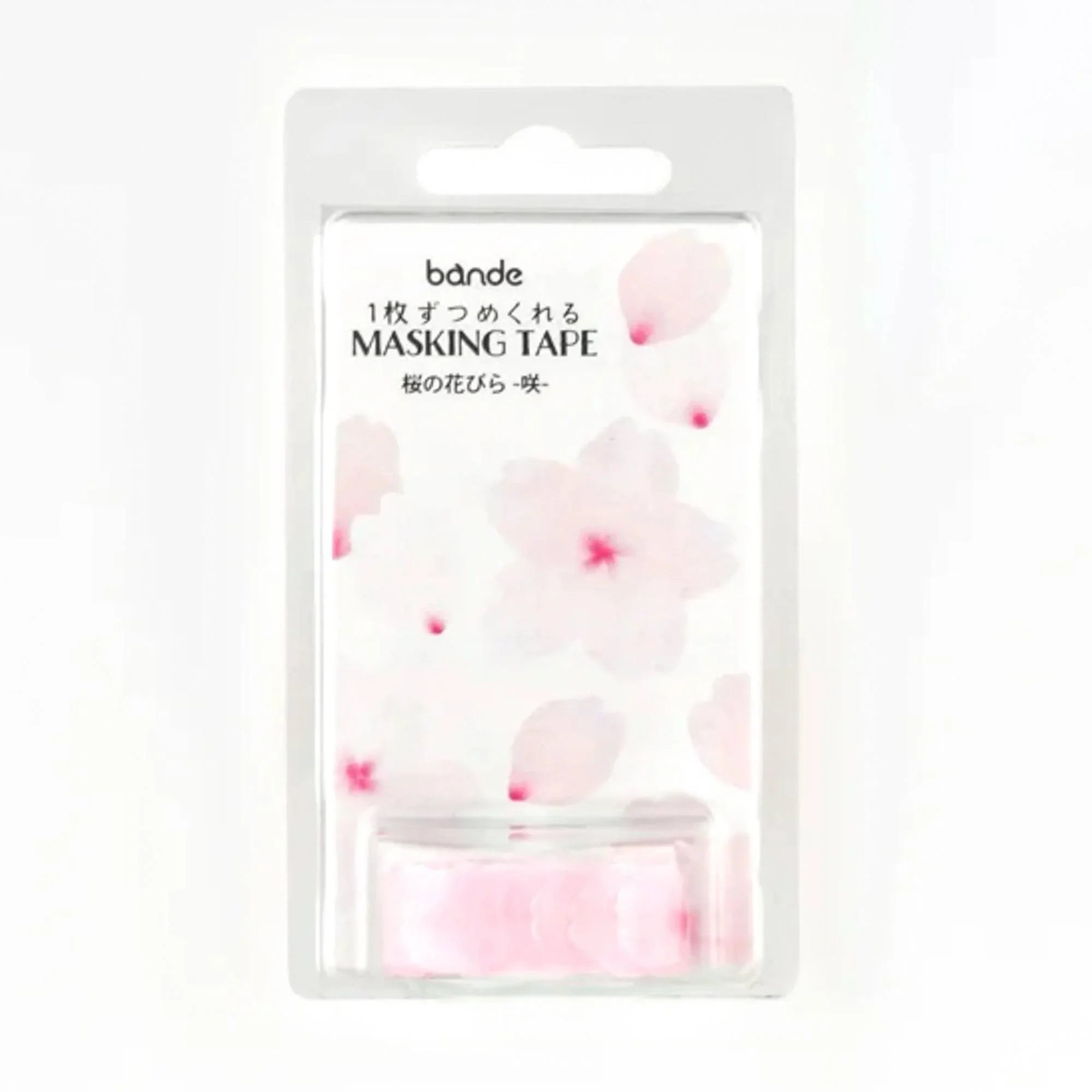 Sakura Petals Bande masking tape design detail with cherry blossom-themed pre-cut sticker pattern designs