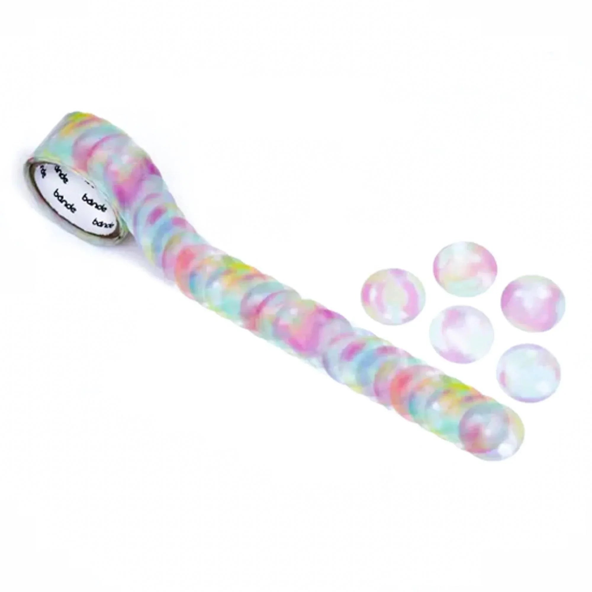 Bande Soap Bubble washi tape sticker roll featuring pre-cut adhesive stickers with iridescent bubble design