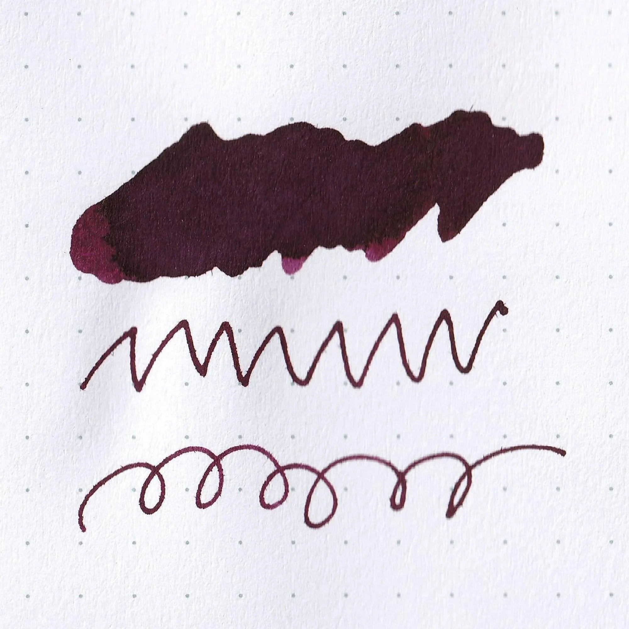 Burgundy red ink swatch demonstrating the color and writing characteristics of Taisho Romance Classy Burgundy