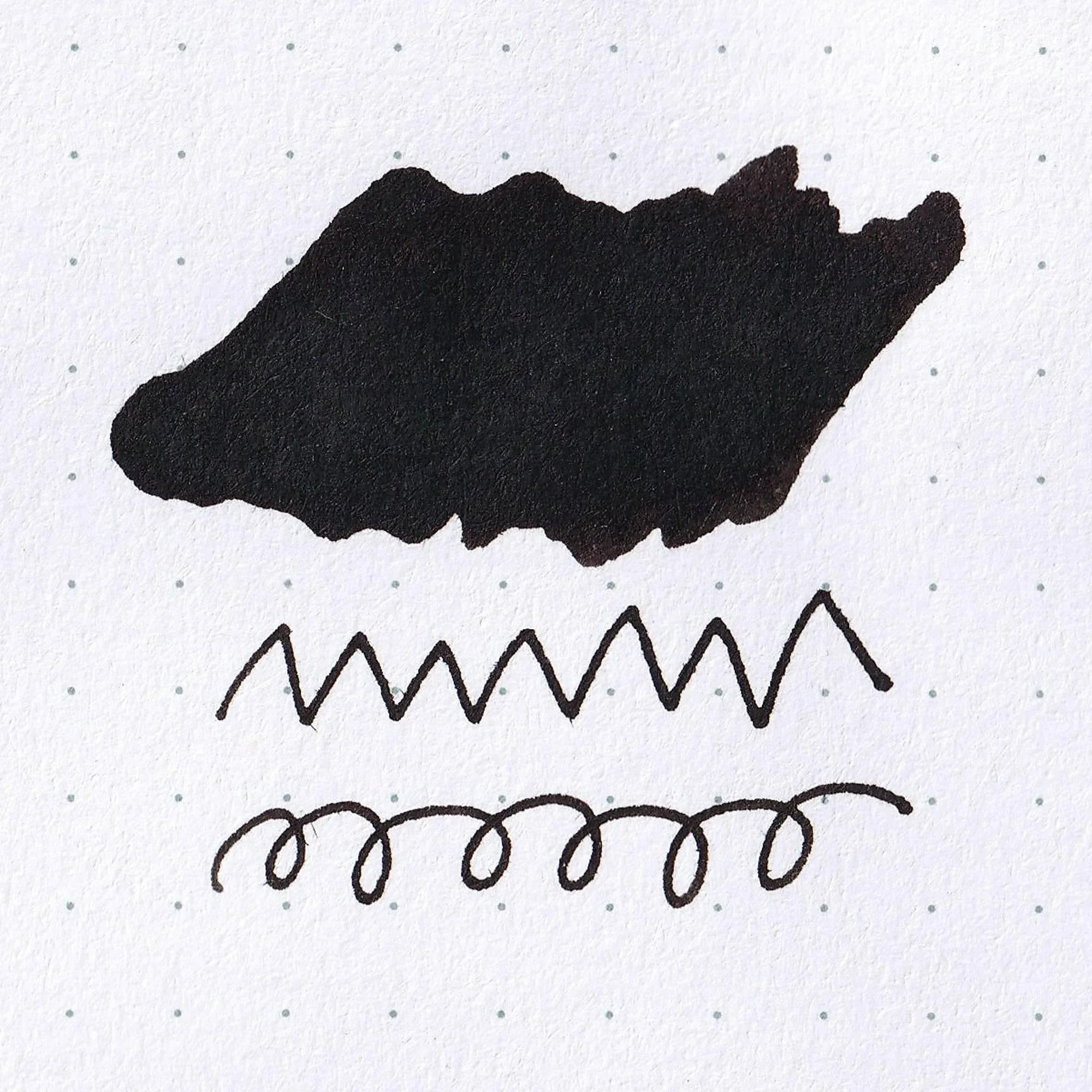 Black ink swatch demonstrating the color depth and writing characteristics of Taisho Romance Antique Black