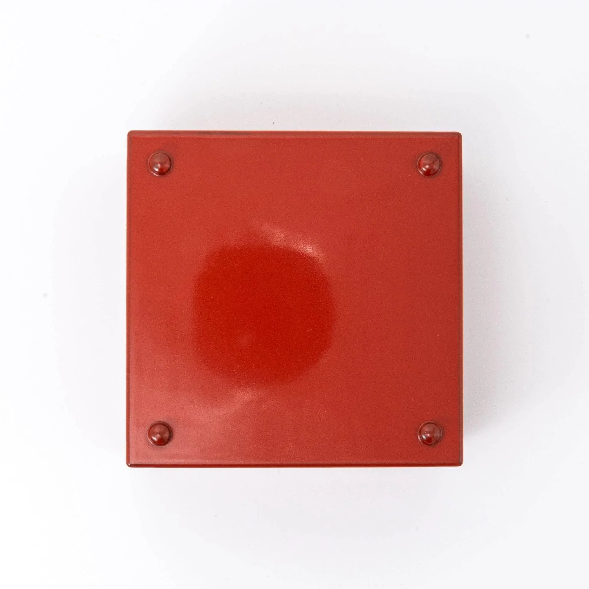 Kohako gourd lacquer trinket box rectangular shape in russet-red urushi with geometric navy gourd pattern throughout