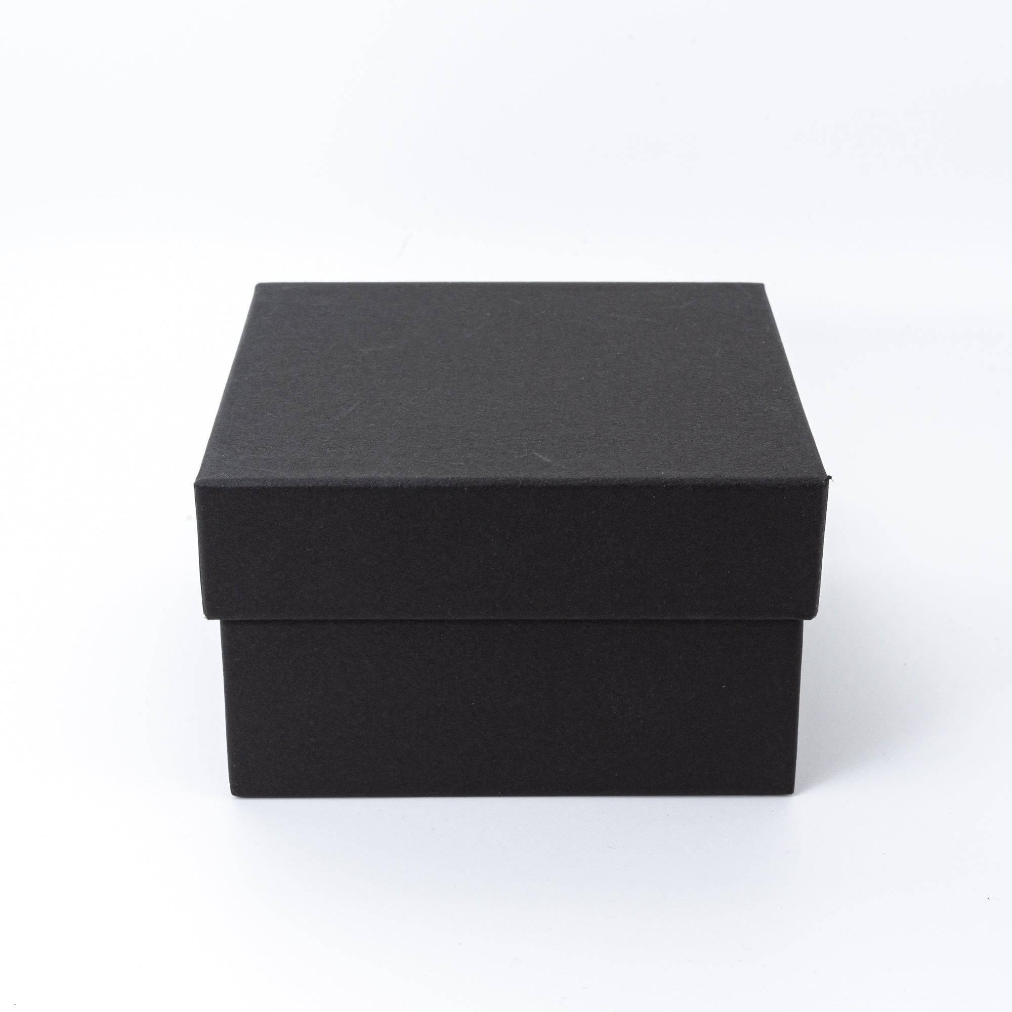 Black Japanese lacquer stationery box with a minimalist design, featuring a matte finish and clean lines, displayed on a white background.