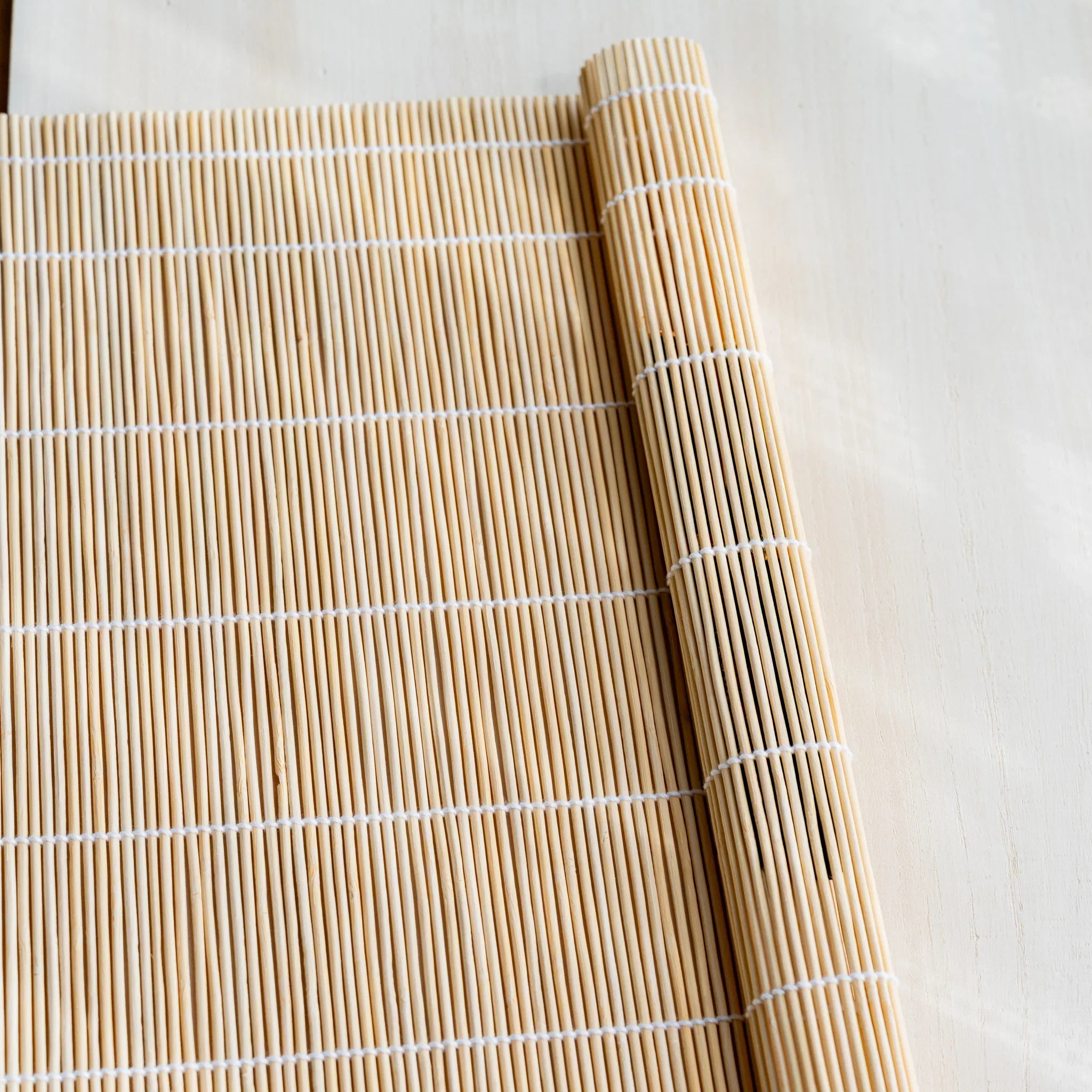 Akashiya bamboo brush wrap unrolled flat, showing full mat dimensions