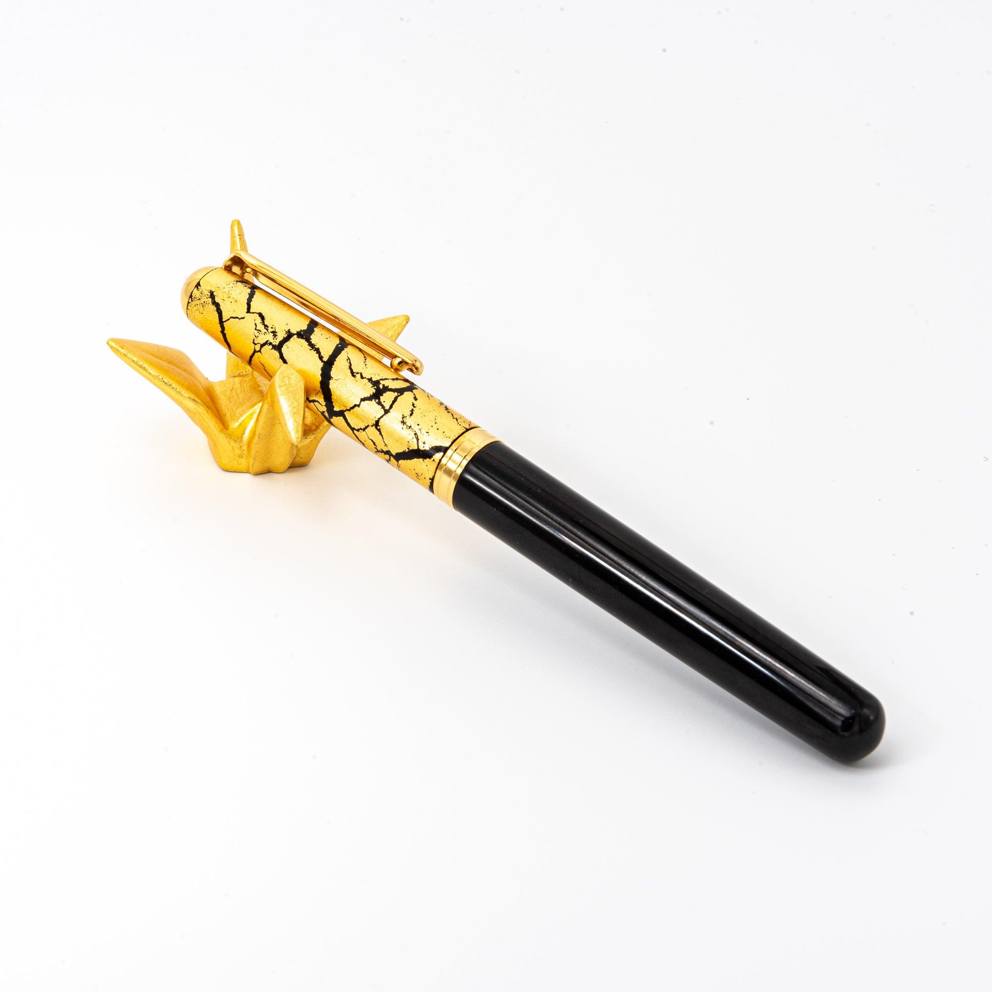 Auspicious Gold Leaf Crane Pen Rests - Hakuichi - Japanese Stationery - Komorebi Stationery