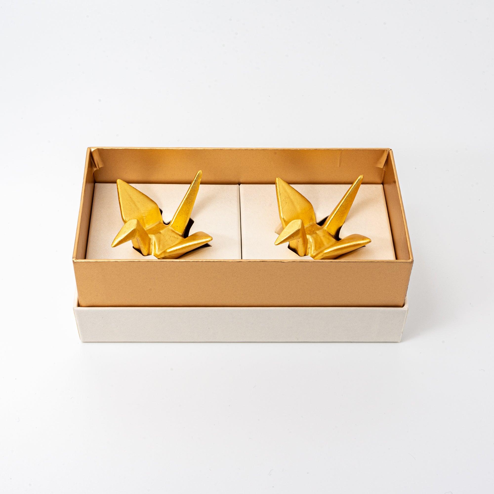 Auspicious Gold Leaf Crane Pen Rests - Komorebi Stationery