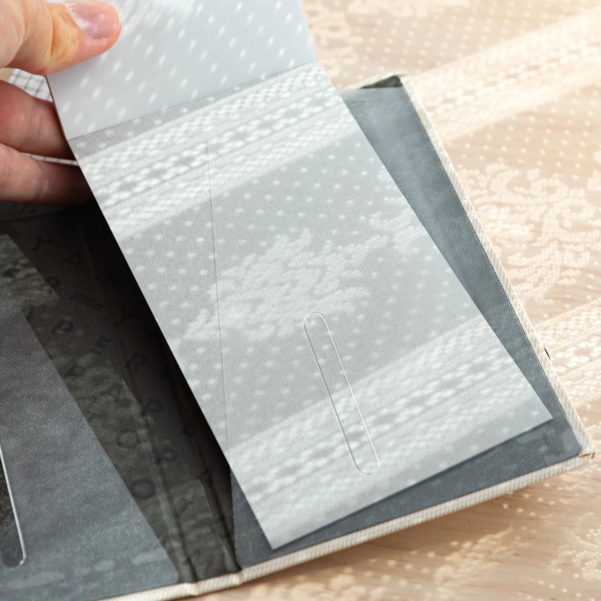 Inside view of Japanese Writing Pad set showing two replaceable Bullet Paper pads.