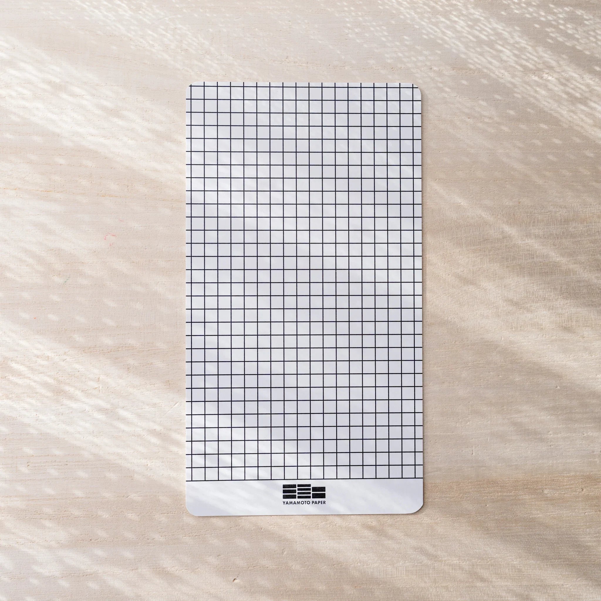 Yamamoto Paper Bullet Paper template sheet with 5mm grid ruling for Bible-size 95×170mm Japanese notepads.