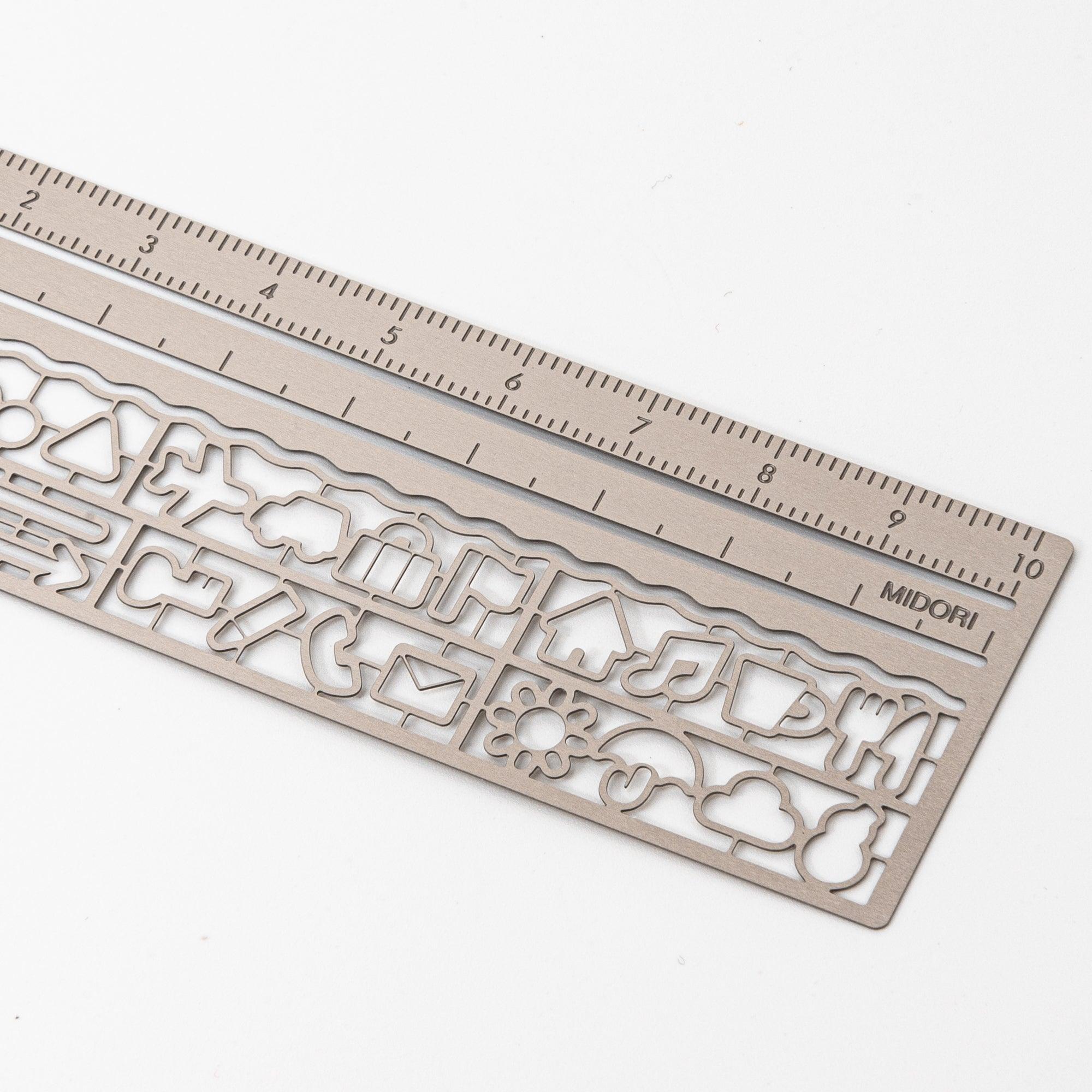 Clip Ruler: 3-in-1 Bookmark, Measuring, and Drawing Template - Midori - Komorebi Stationery