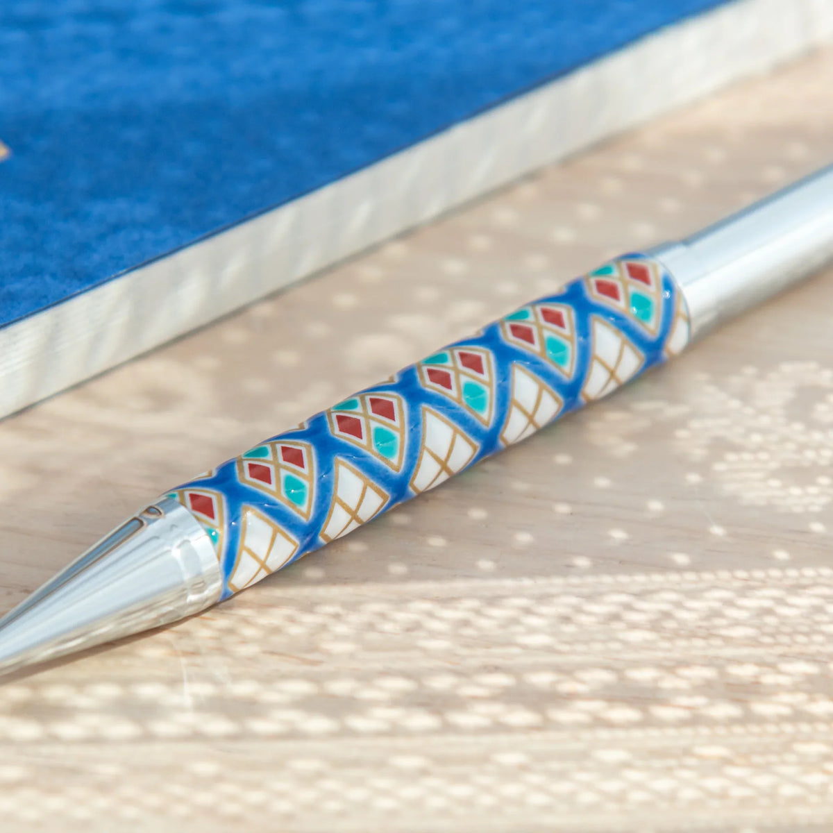 Diamond Geometric Pattern Kutani Ceramic Japanese Ballpoint Pen ...