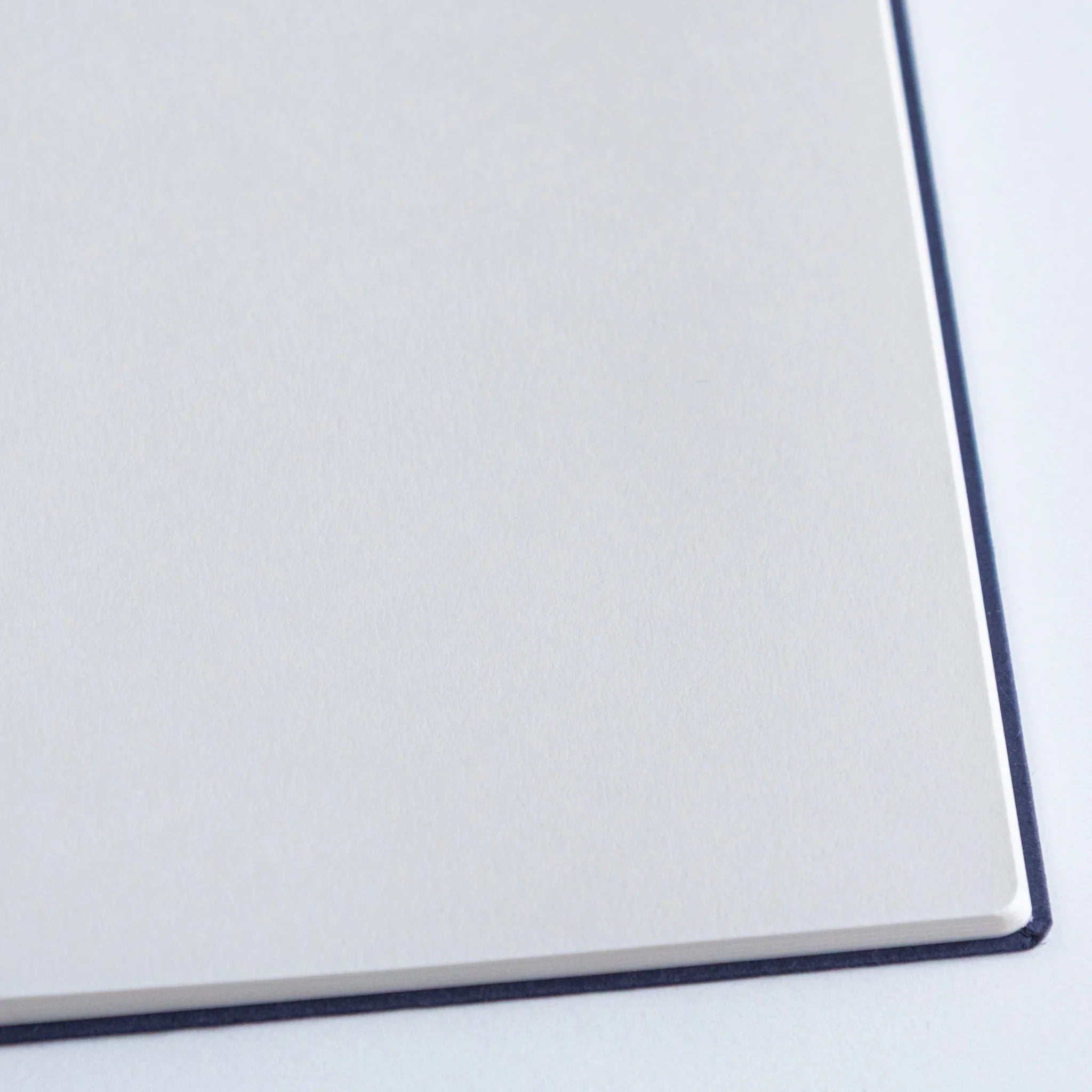 Close-up of page edge on Dressco Bank Ledger Paper Japanese Notebook, Navy.