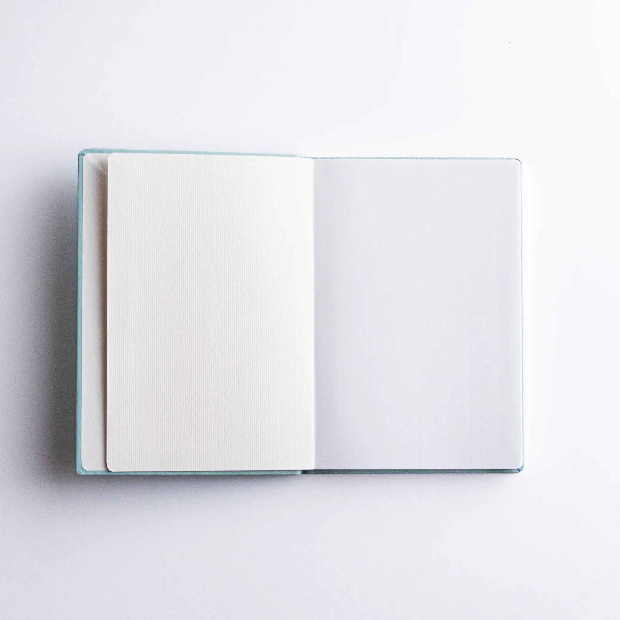 Inside cover of Dressco Spica Laid Bond Paper Japanese Notebook in Willow Green.