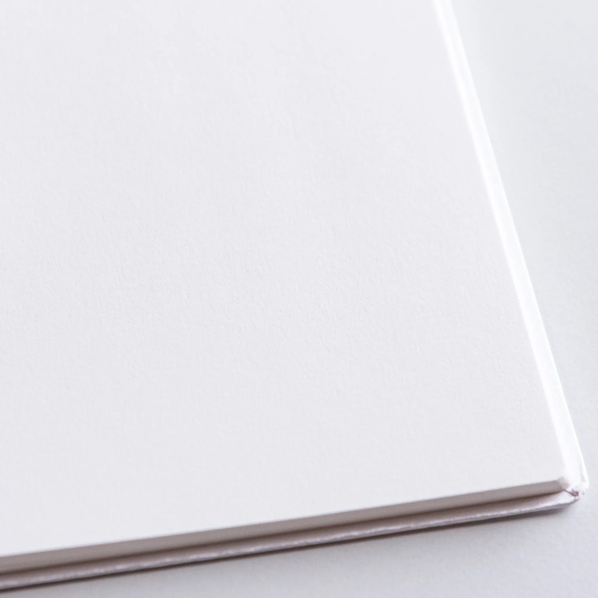 Close-up of smooth Platinum note and binding edge of Dressco Spica Laid Bond Japanese Notebook B6.