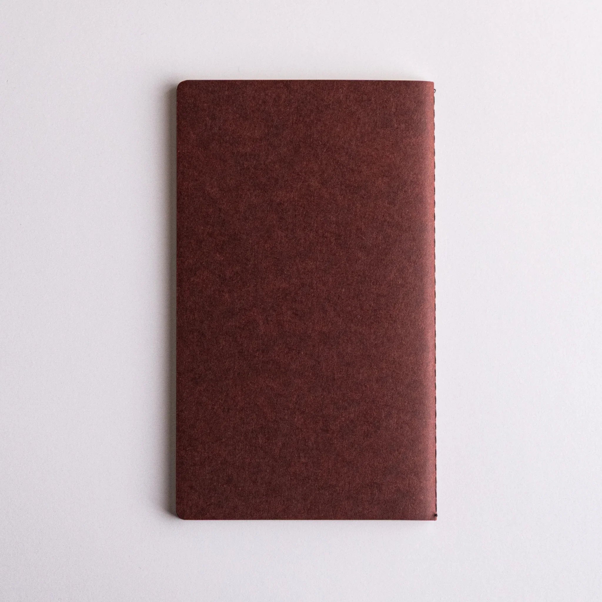 Back view of maroon Japanese notebook made from Bank Ledger Paper.