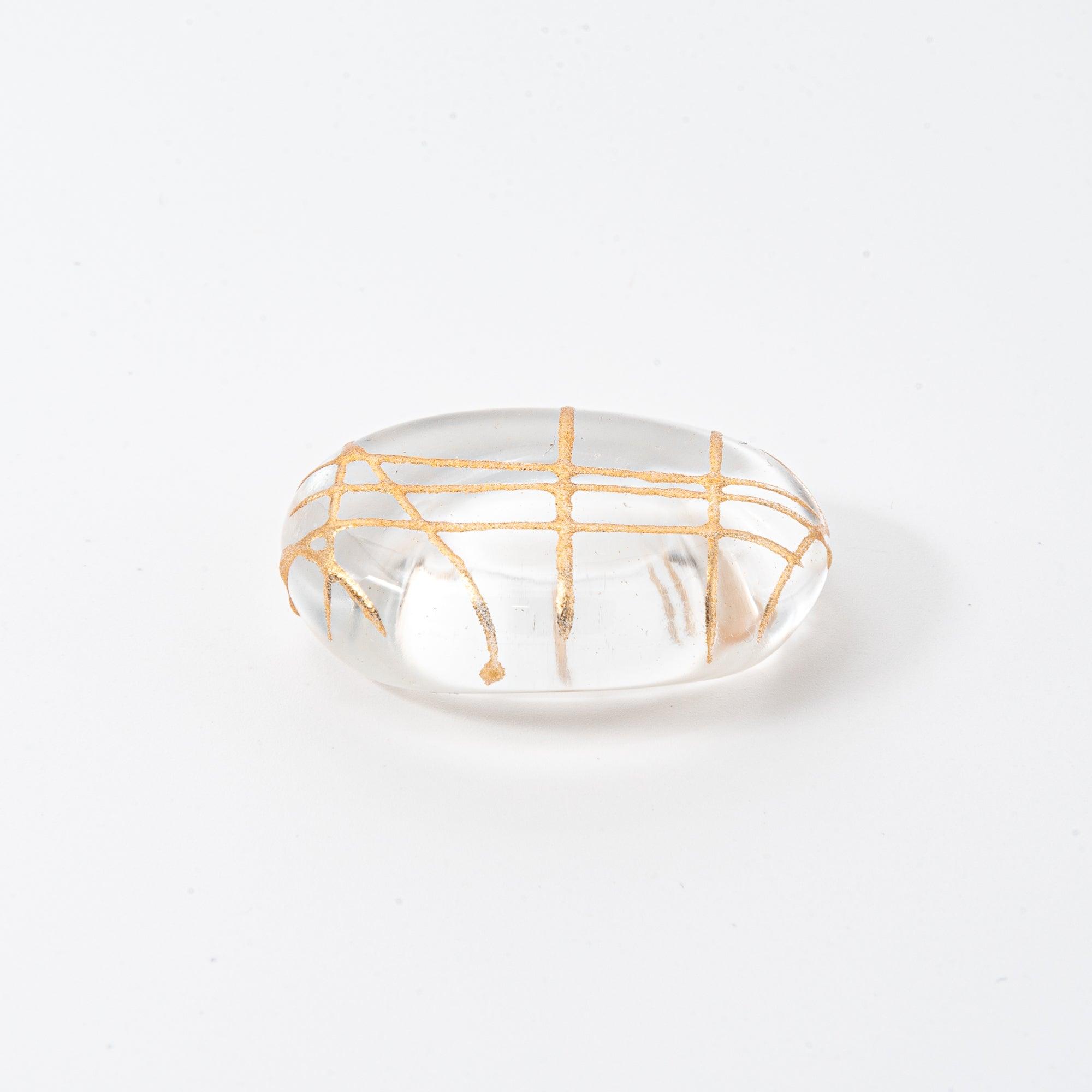 Golden Thread Glass Pen Rest - Komorebi Stationery