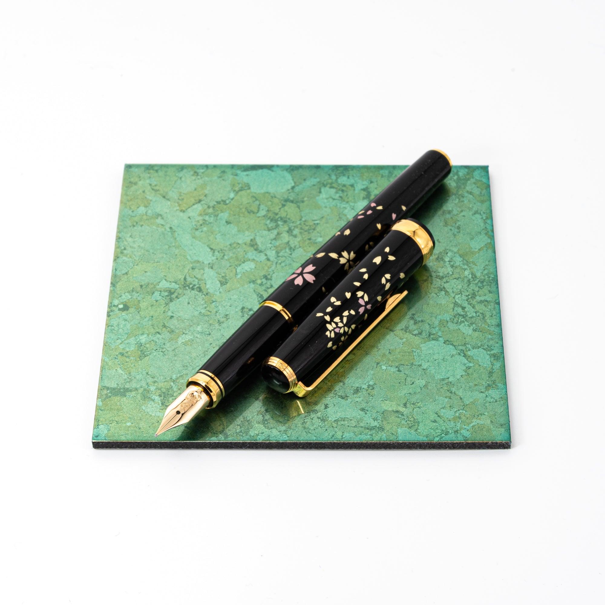 Green Gold Leaf Pen Tray FIVE SENSES Series - Komorebi Stationery