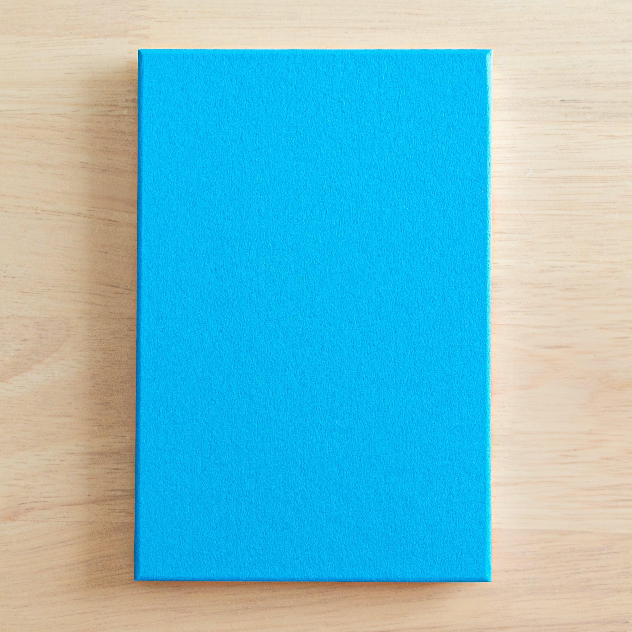 Back cover of Goshuincho in bright solid blue texture, offering a bold and modern Japanese stationery look for shrine stamps.
