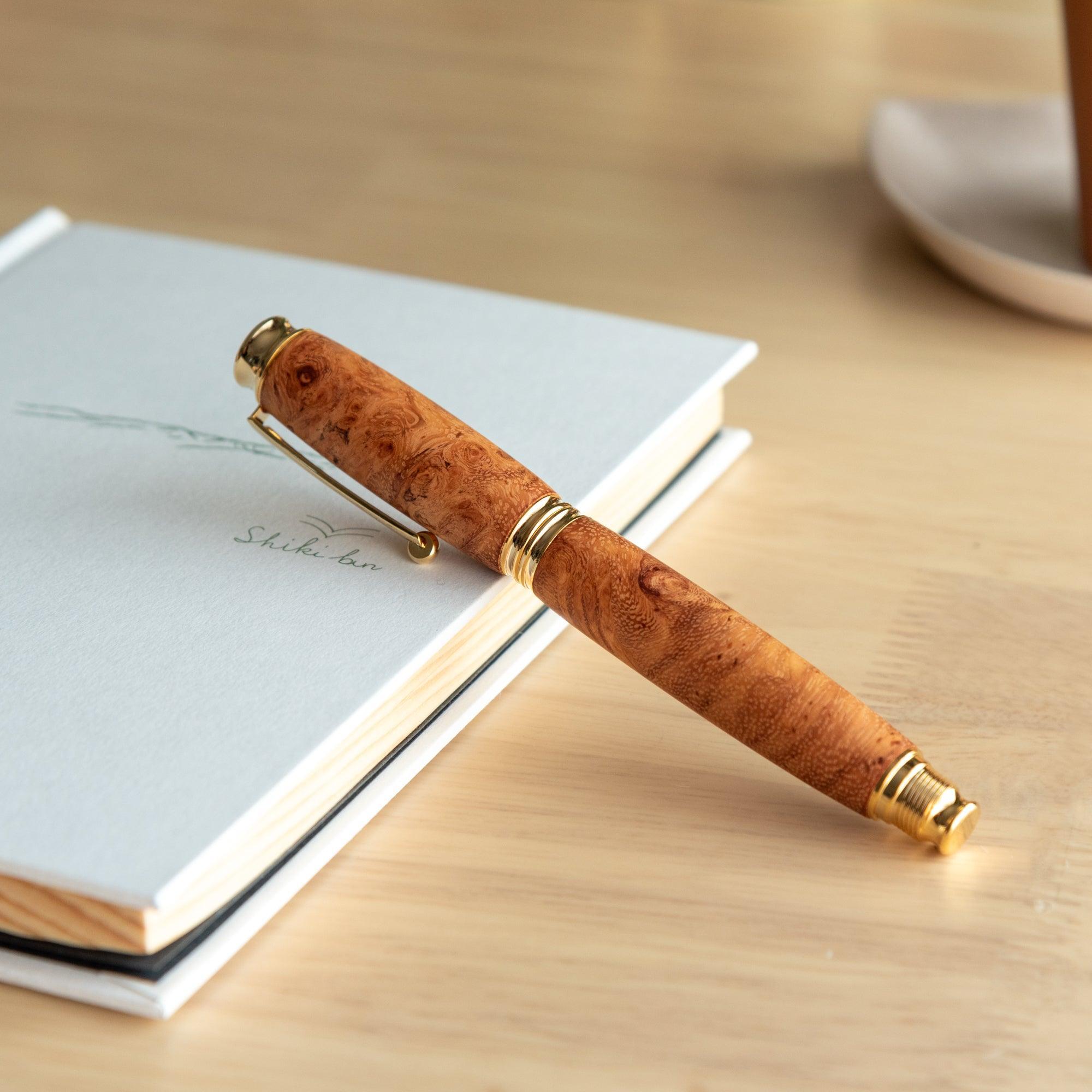 Karin Wood Screw Cap Fountain Pen - Komorebi Stationery