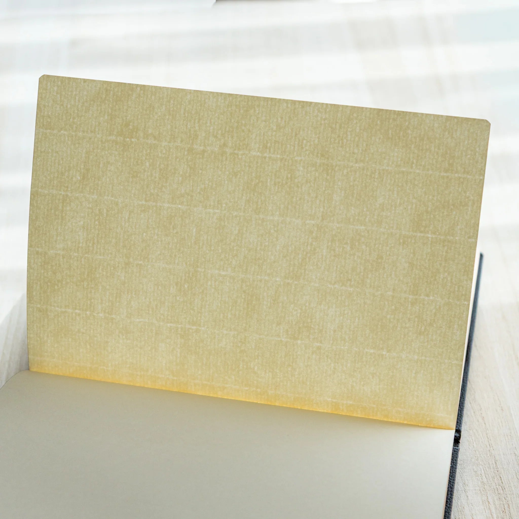 Inner cover paper of LIFE Noble Schedule Book 2026, soft yellow tone with subtle pattern.