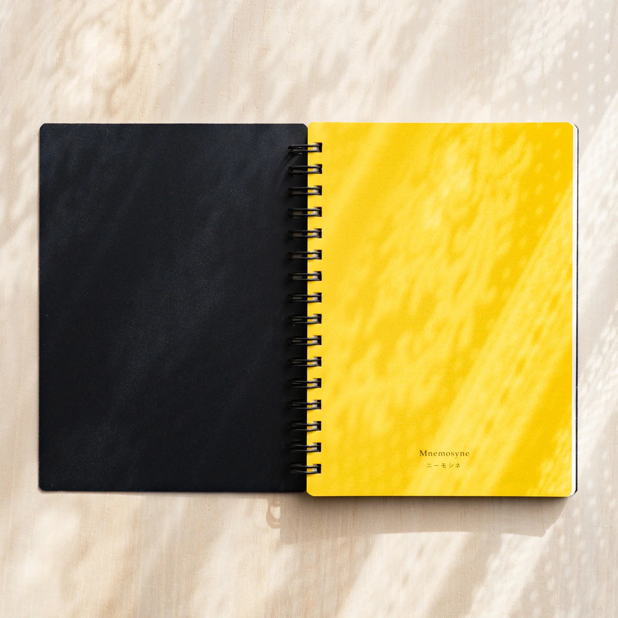 Maruman Mnemosyne notebook, open spread with 7mm line spacing visible, Japanese Mnemosyne notepad with fountain pen-friendly