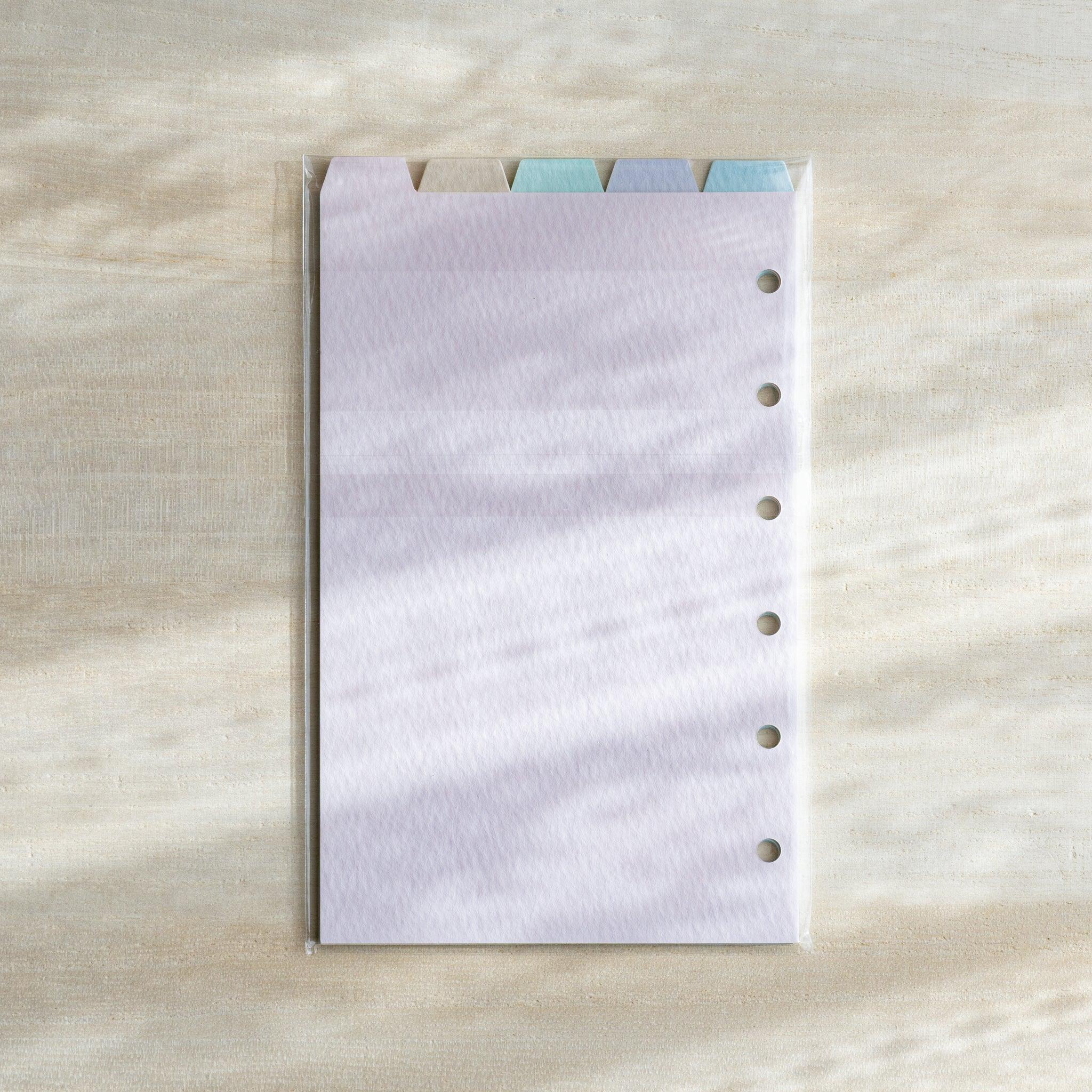 Japanese Stationery Mermaid top-tab index dividers for Mini 6 planners, blank paper inserts to organize your binder