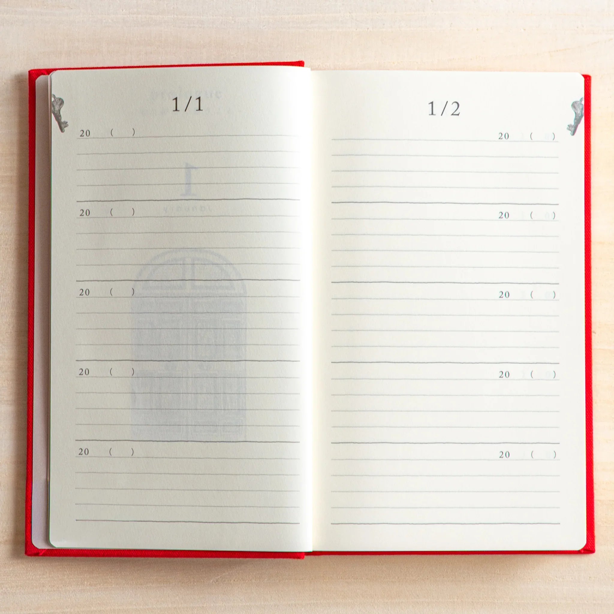 Midori 5 Year Journal Gate Design Japanese Journal daily layout showing five year entries per date