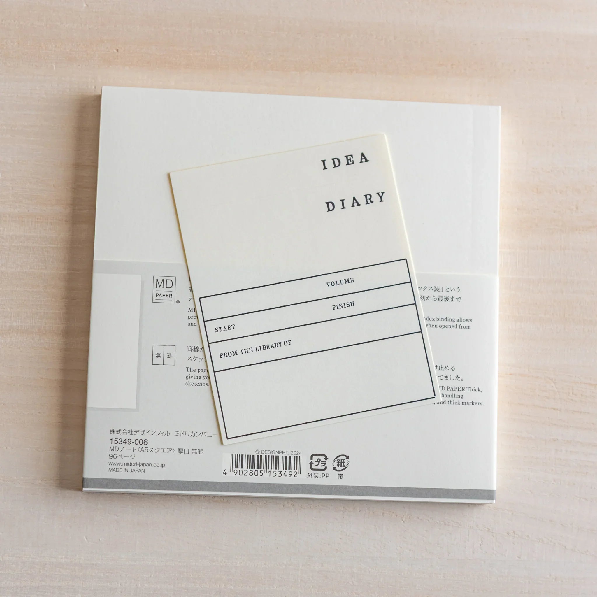 Midori MD Notebook Thick Paper – A5 Square, Blank