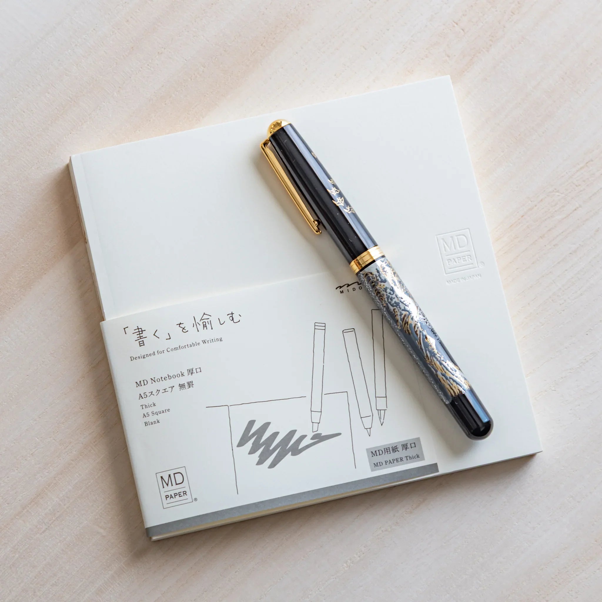 Midori MD Notebook Thick Paper – A5 Square, Blank