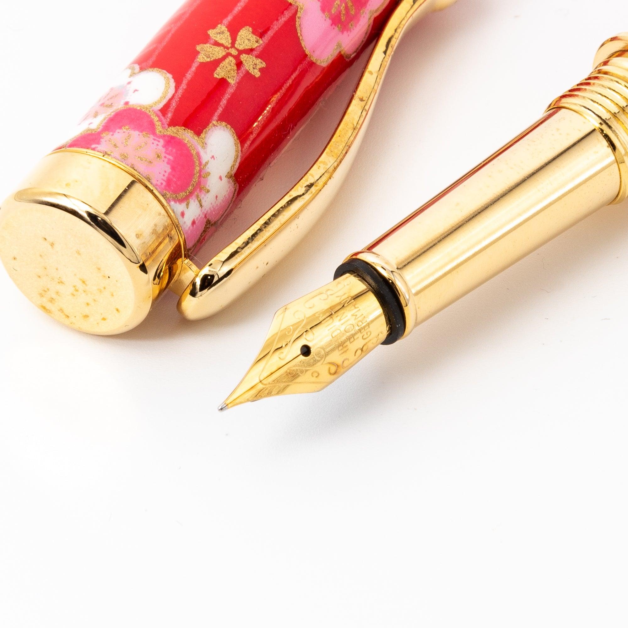 Mino Washi Series Yuzen Plum Fountain Pen - Komorebi Stationery