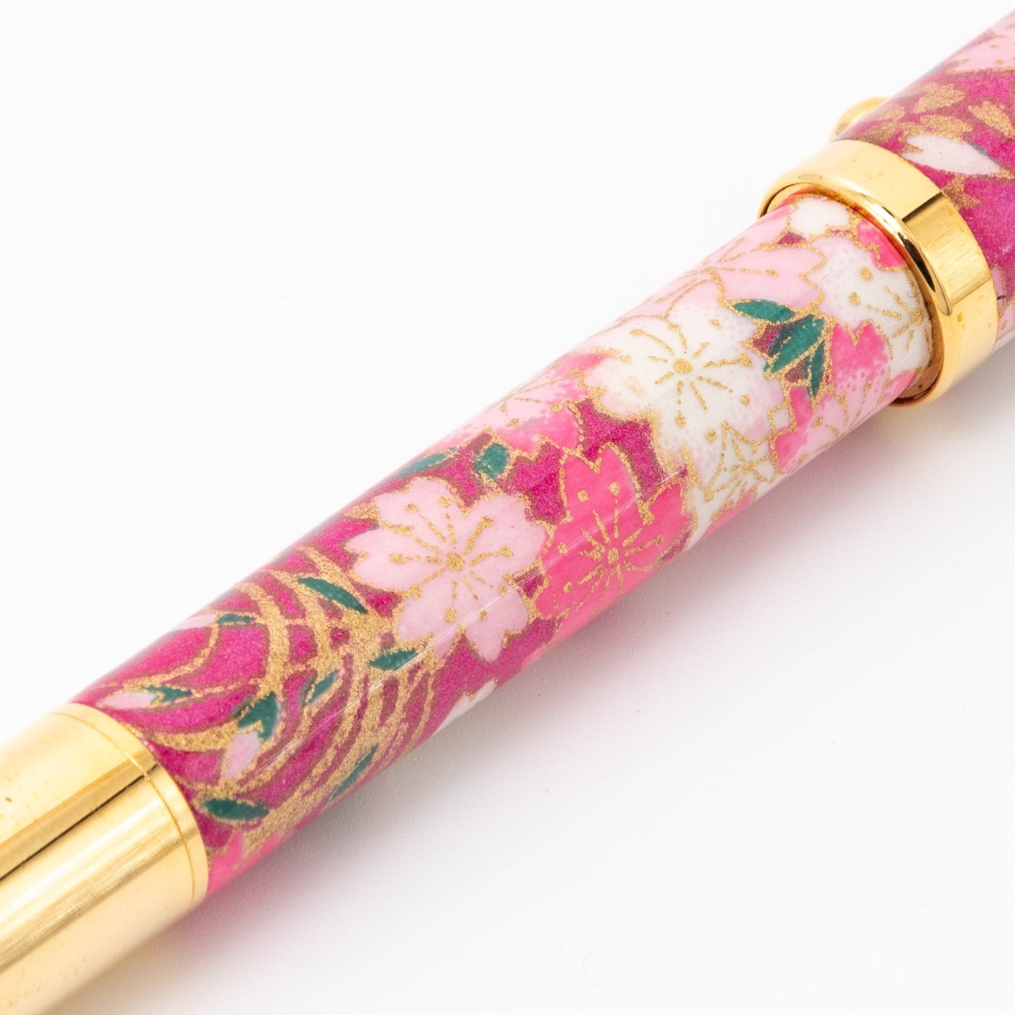 Mino Washi Series Yuzen Weeping Sakura Fountain Pen | Pink Purple - Haruki Takeuchi - Komorebi Stationery