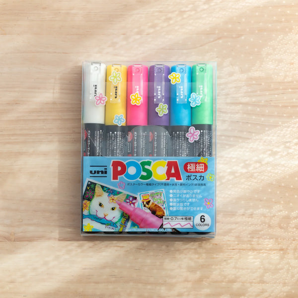 POSCA Markers Set (Extra Fine Tip, 6 Colors) | Komorebi Stationery