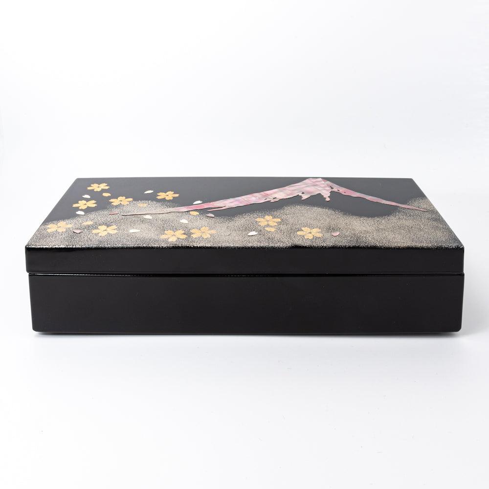 Raden and Gold Leaf Sakura Fuji Pen Box - Komorebi Stationery