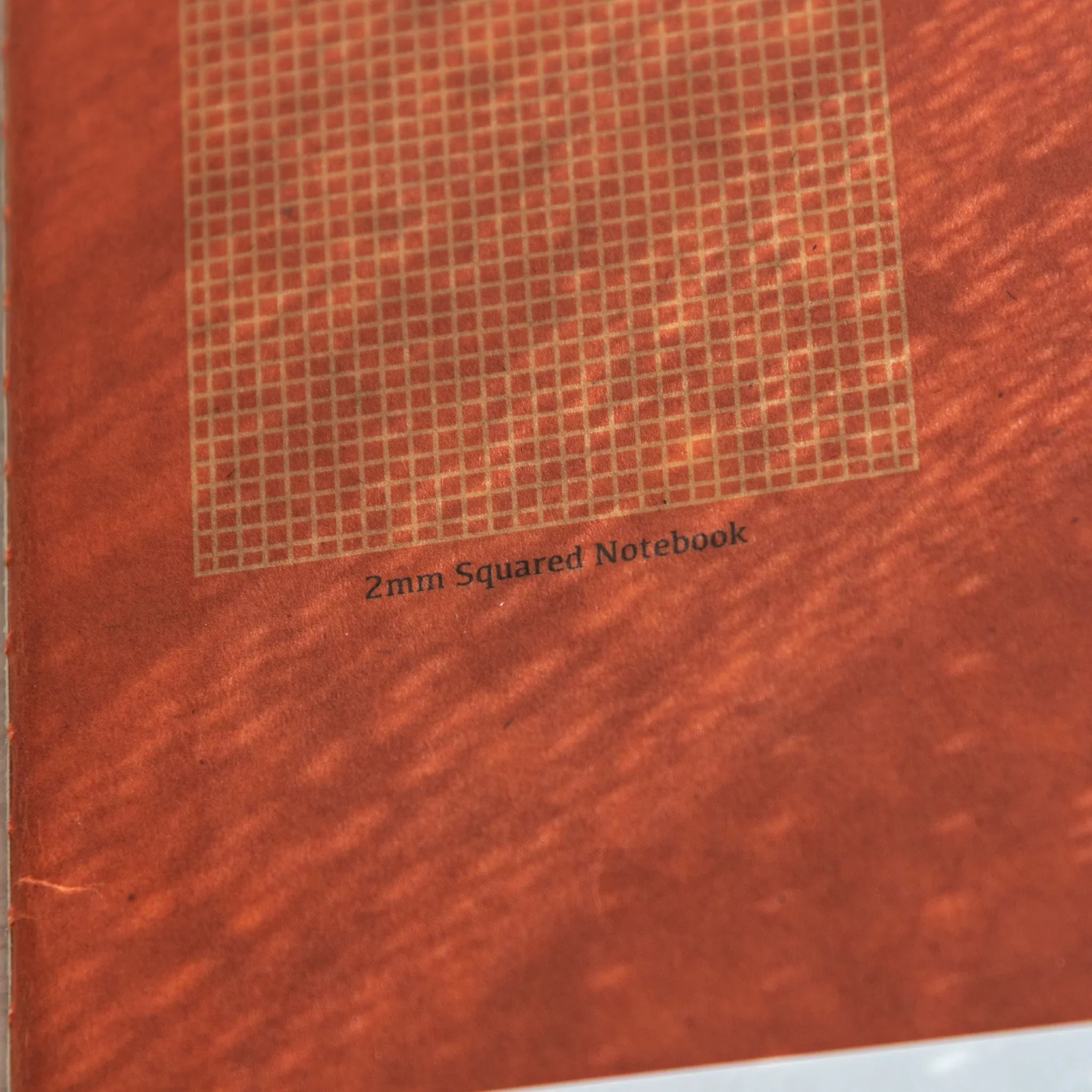 Close-up Brown cover Japanese Notebook with 2mm grid design, ideal for use with Japanese Fountain Pen.