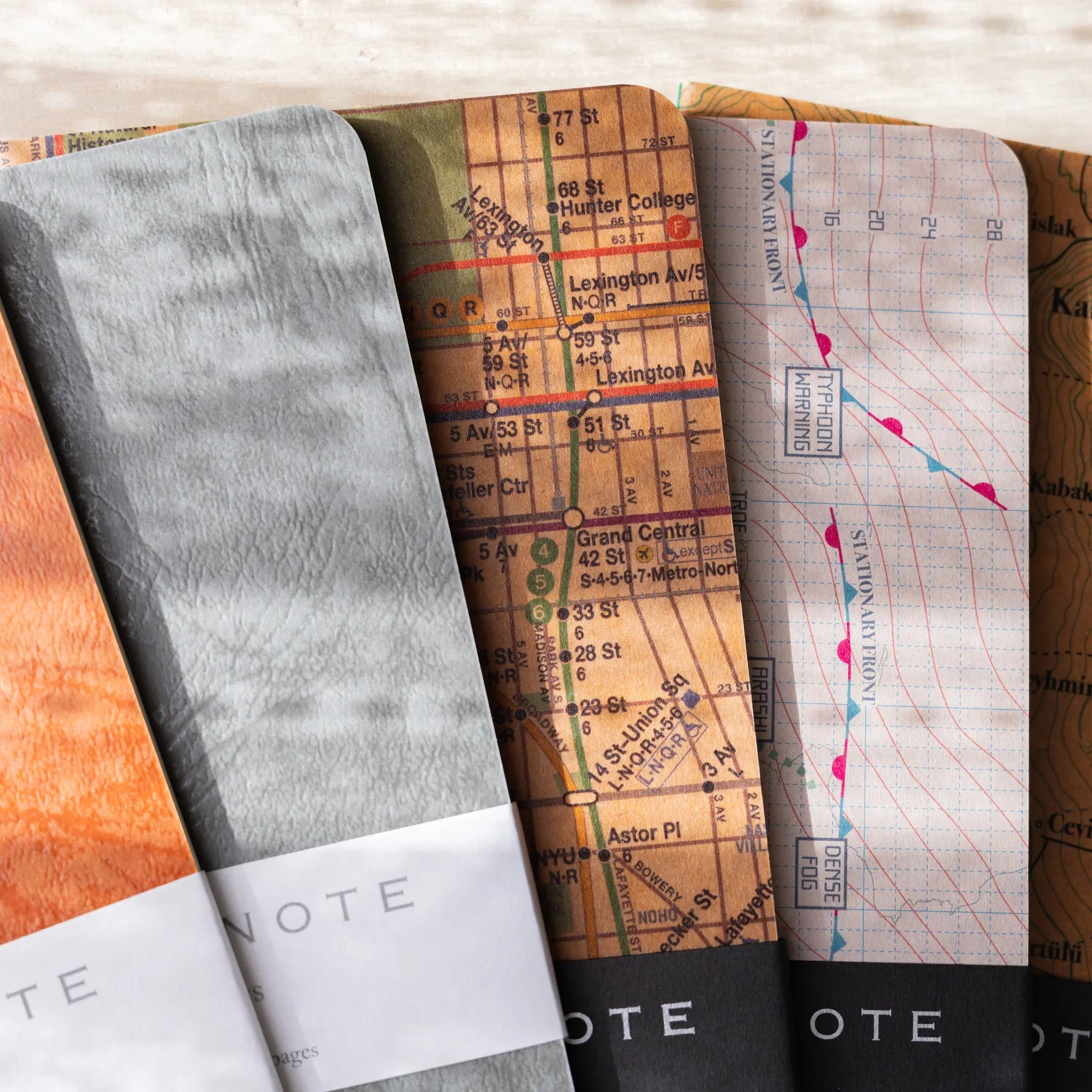 RO-BIKI Metro Map Notebook, forward-facing view from front providing full visual representation and product details