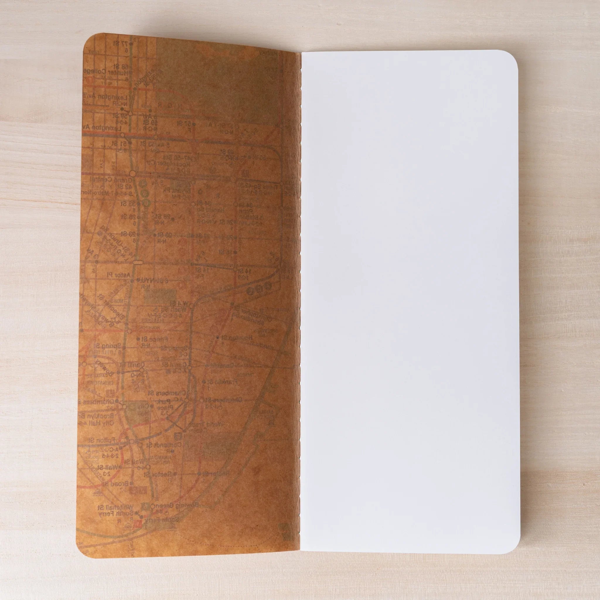 RO-BIKI Metro Map Notebook, top-down perspective with detail providing full visual representation and product details