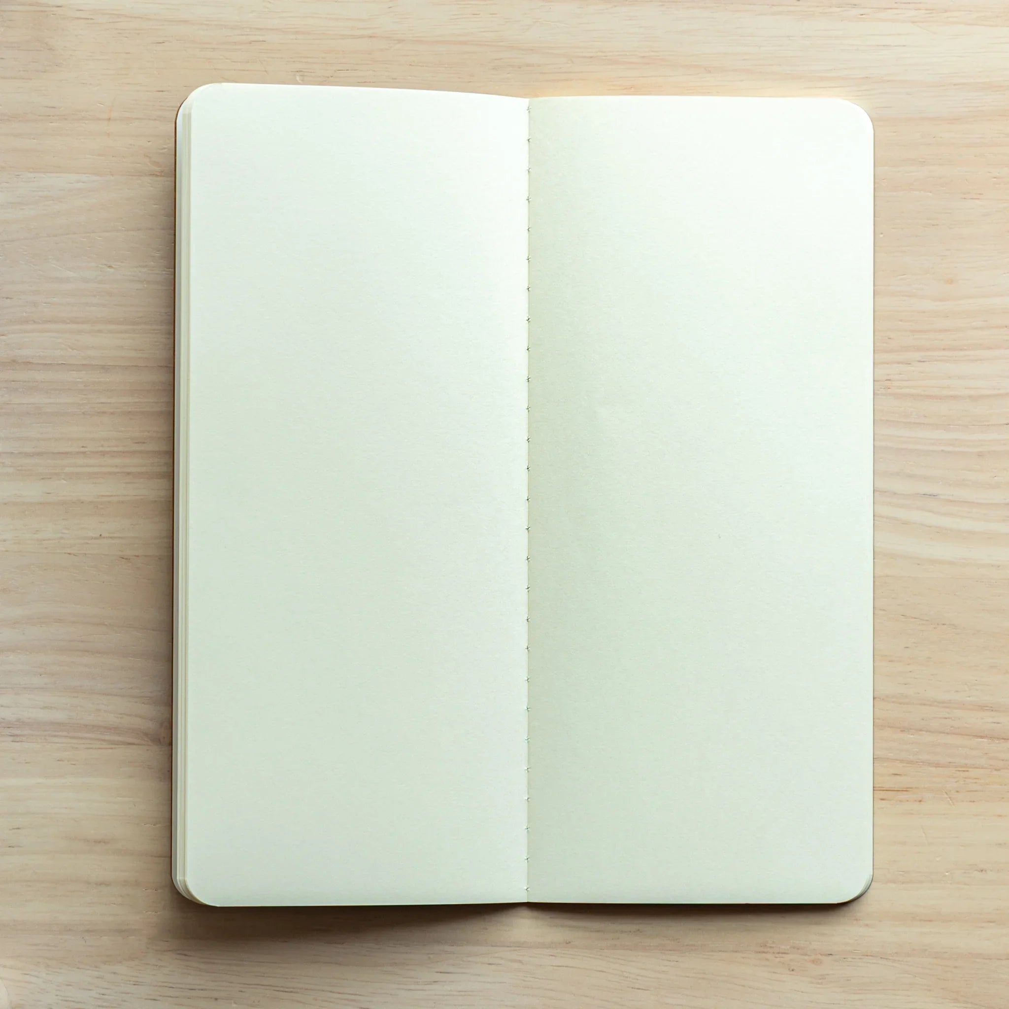 Open view of Japanese Notebook RO-BIKI Star Map edition, plain white pages for versatile use.