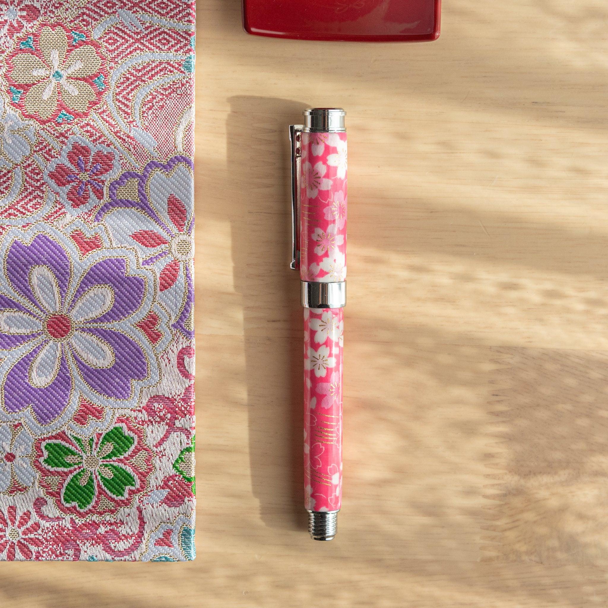 Sakura Over the River Mino Washi Fountain Pen _ Komorebi Stationery