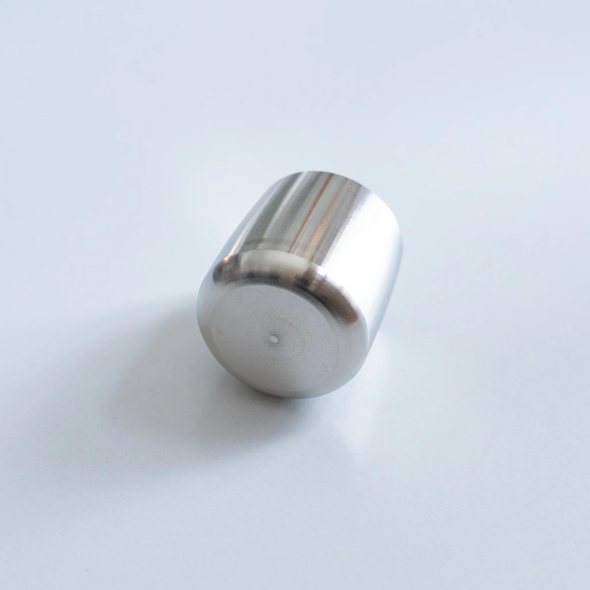 Solid stainless steel pen holder detail showing stainless steel quality, Japanese machined solid stainless steel desk pen hol