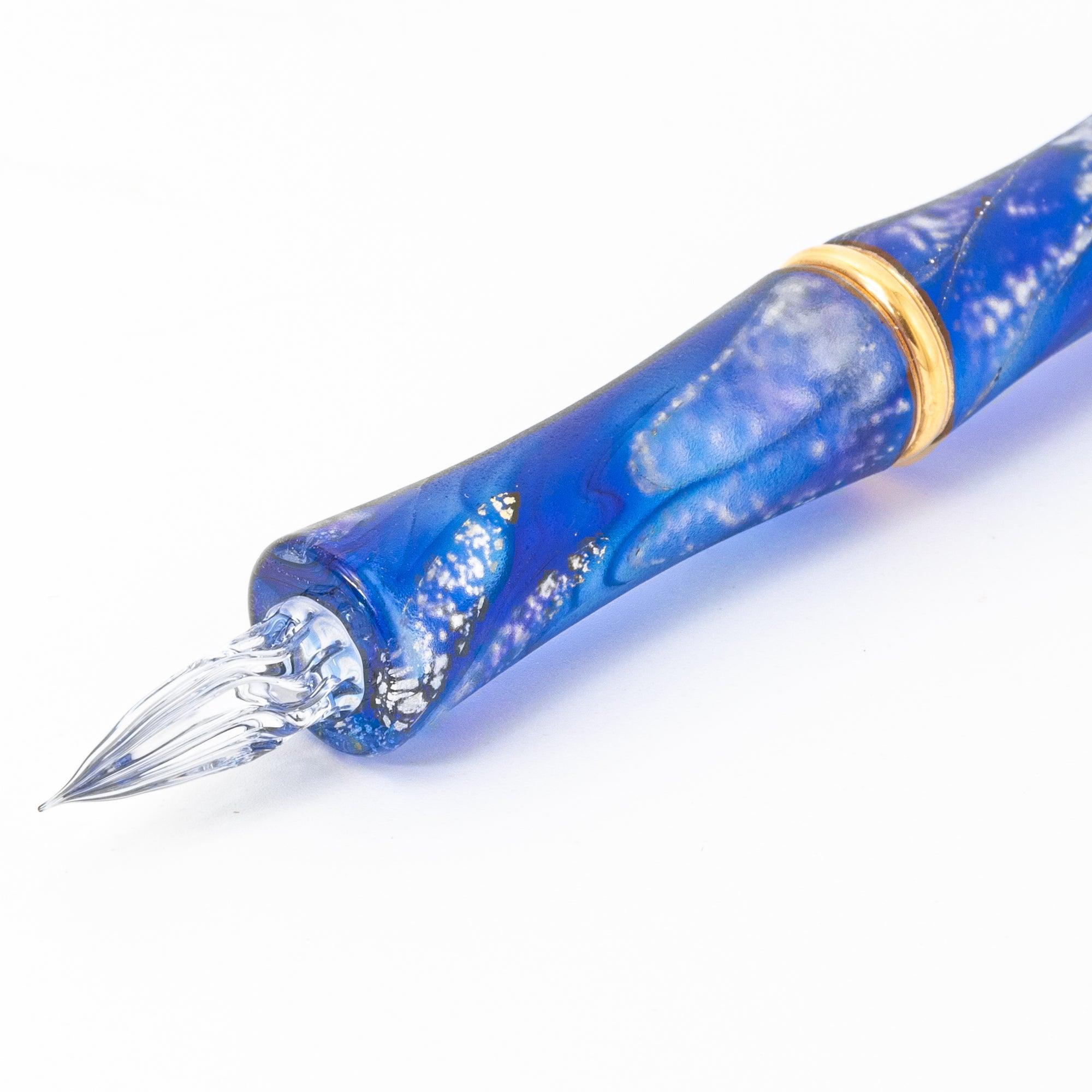 TAKETORI Hazy Moon Series Lapis Lazuli Glass Dip Pen - Glass Studio TooS - Komorebi Stationery