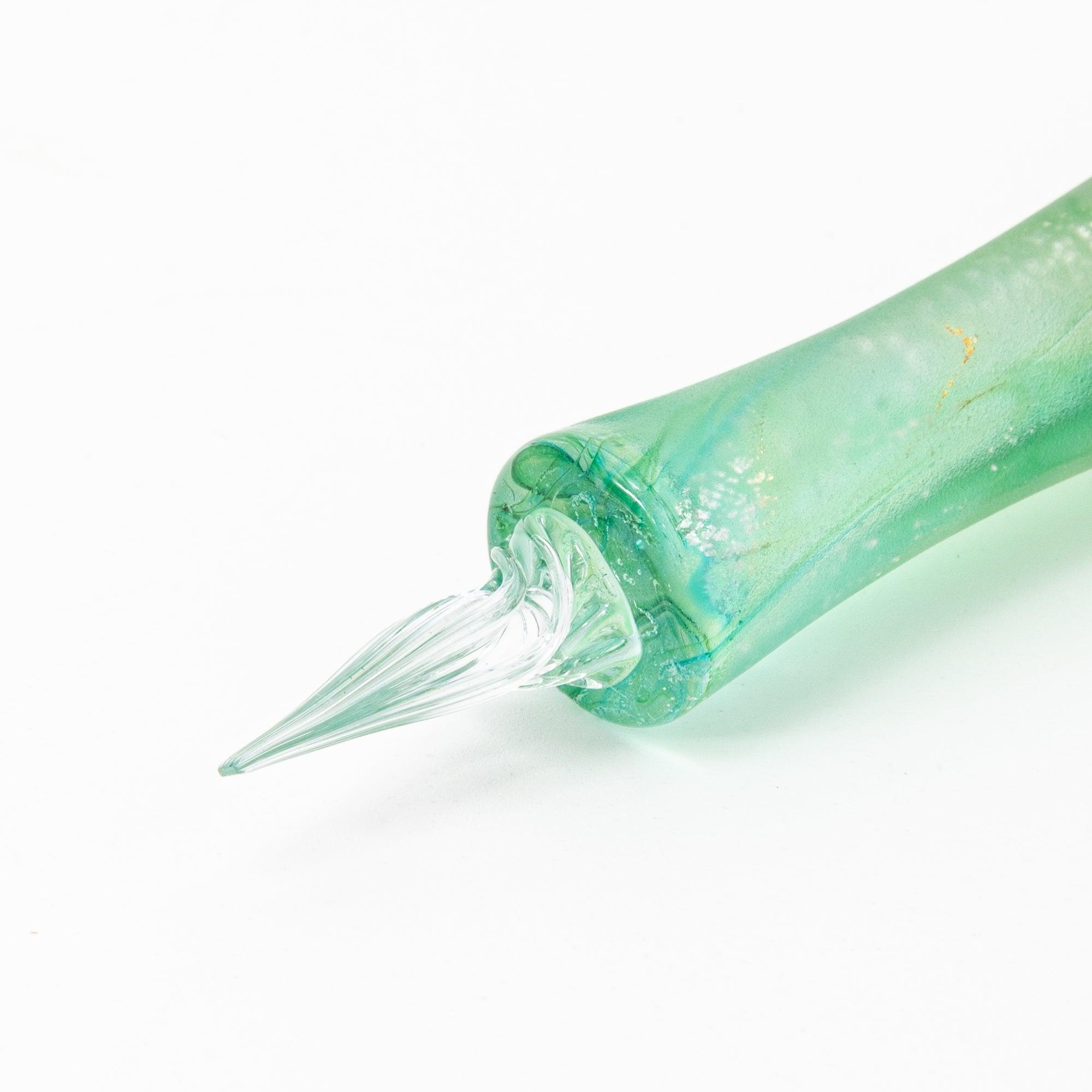 TAKETORI Hazy Moon Series Vivid Green Glass Dip Pen - Glass Studio TooS - Komorebi Stationery