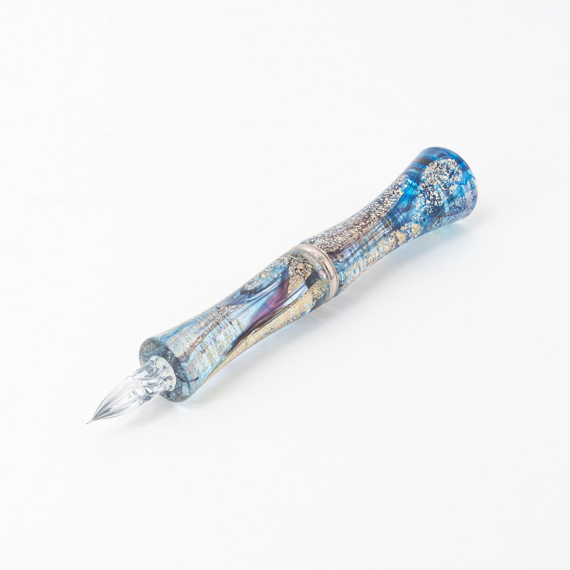 TAKETORI Mirror of the Moon Series Crimson Tinted Sky Glass Dip Pen - Glass Studio TooS - Komorebi Stationery