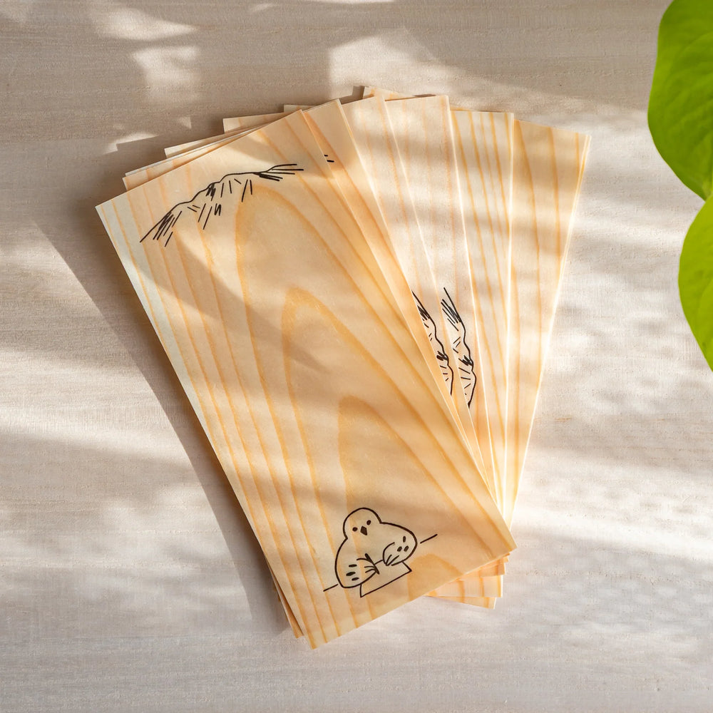 Red Pine Wood Message Cards - Premium Japanese Stationery Store