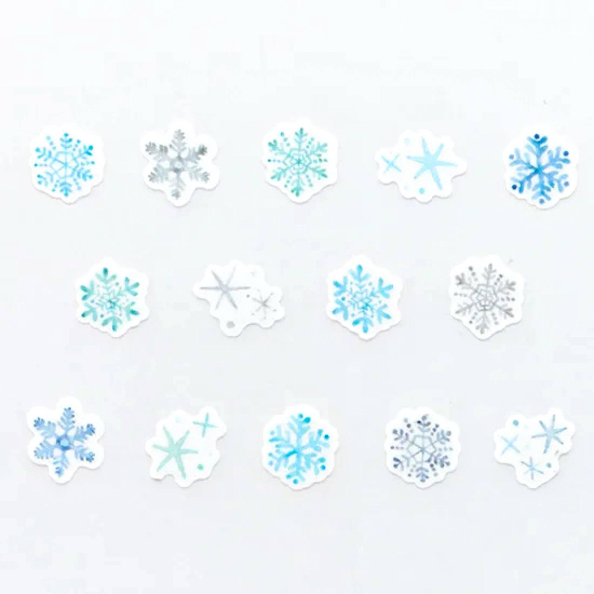 Glimmer of Snow Washi Tape Sticker Rolls - Bande - Komorebi Stationery